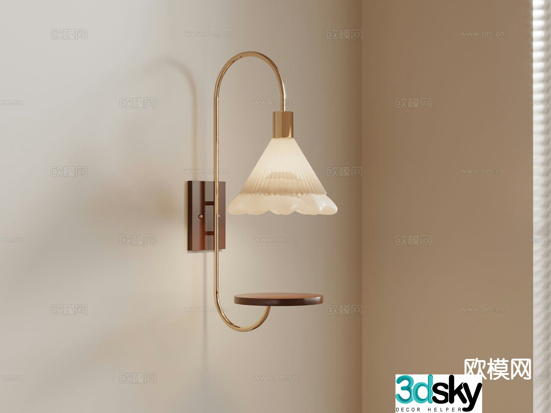 French wall lamp bedside lamp 3d model