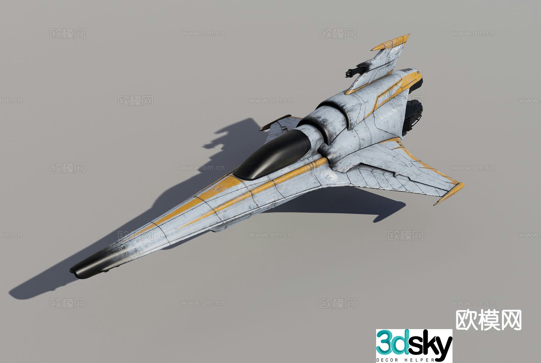 Sci-fi frigate 3d model