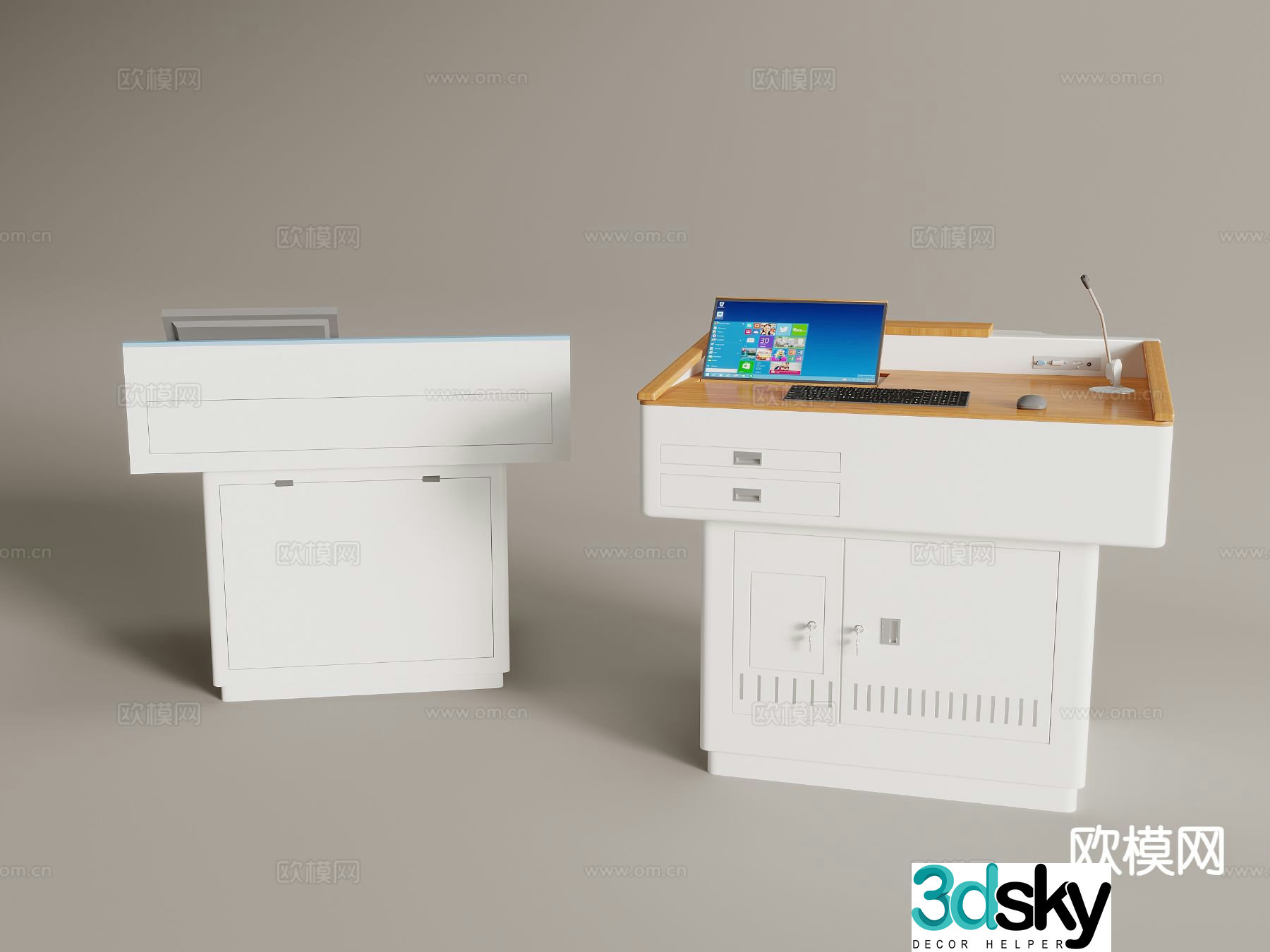 Modern podium classroom podium 3d model