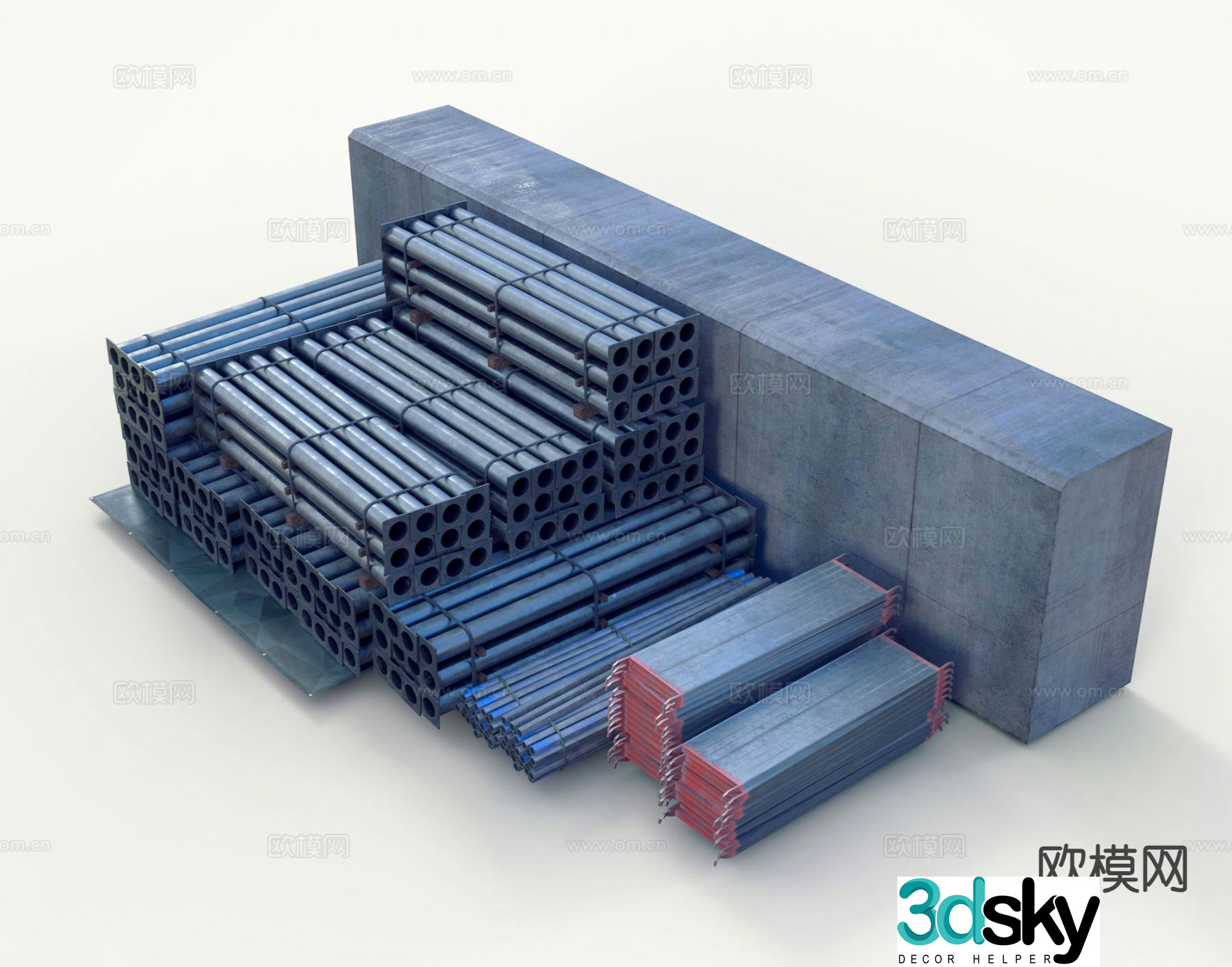 Industrial air channel steel industrial equipment 3d model