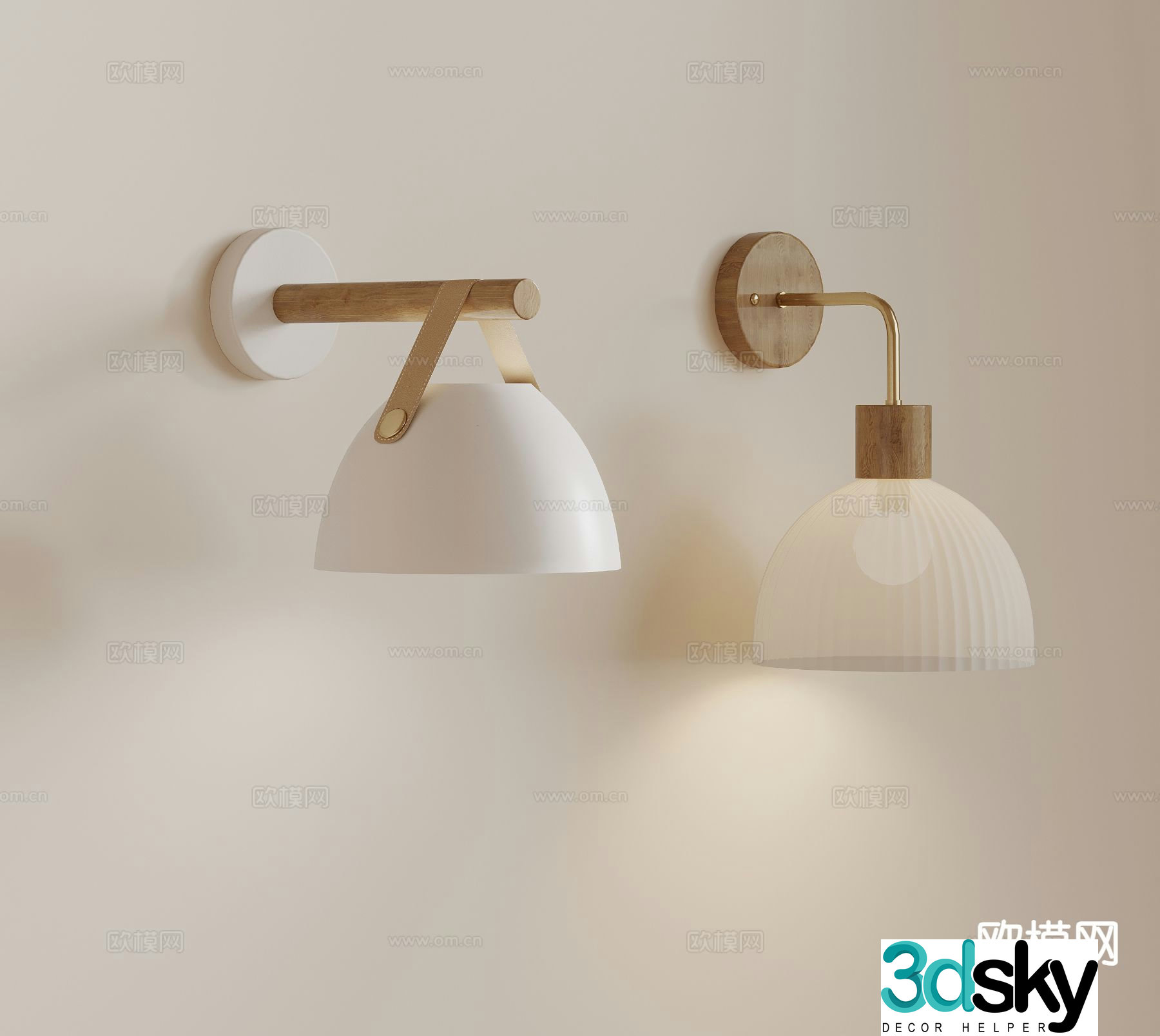 Cream style wall lamp 3d model