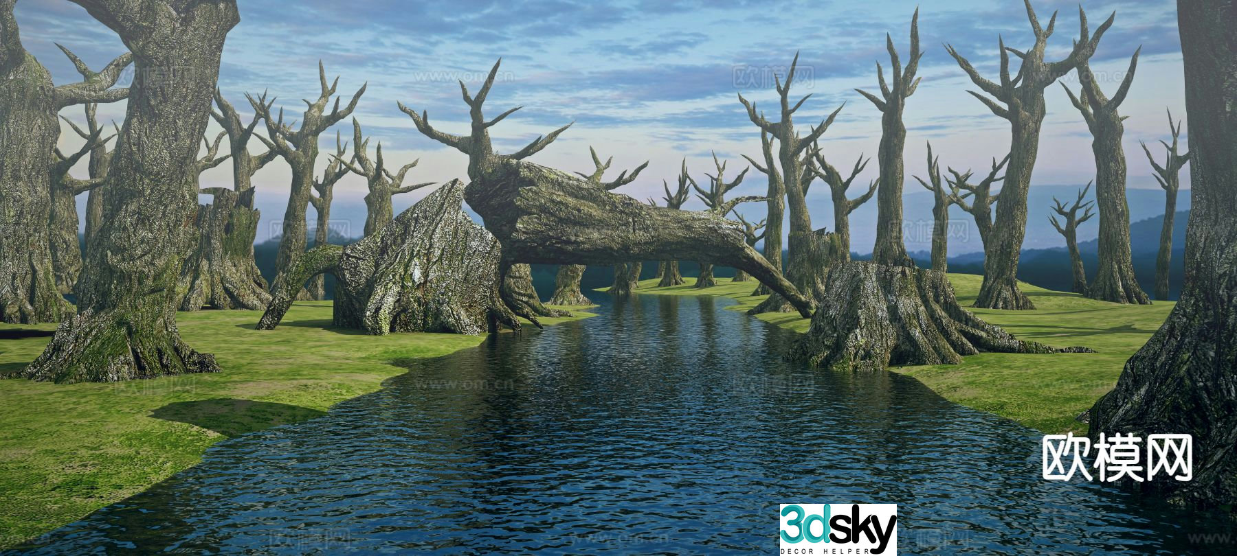 Dead forest dead tree landscape 3d model