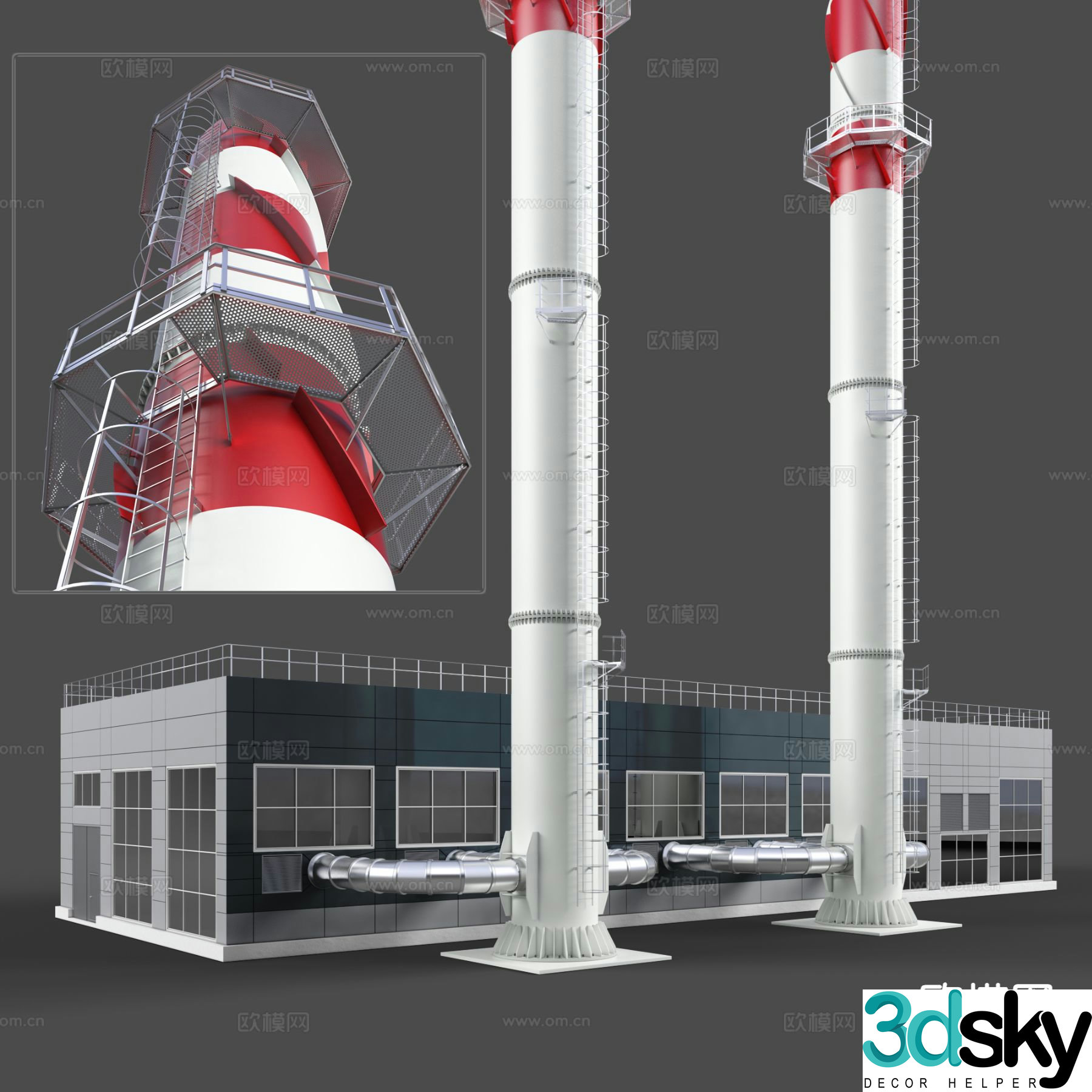 Factory construction equipment 3d model