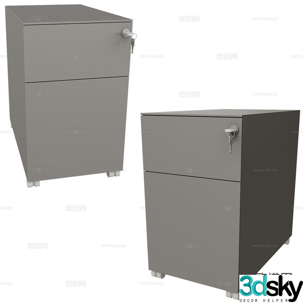 Alea chest of drawers file cabinet 3d model
