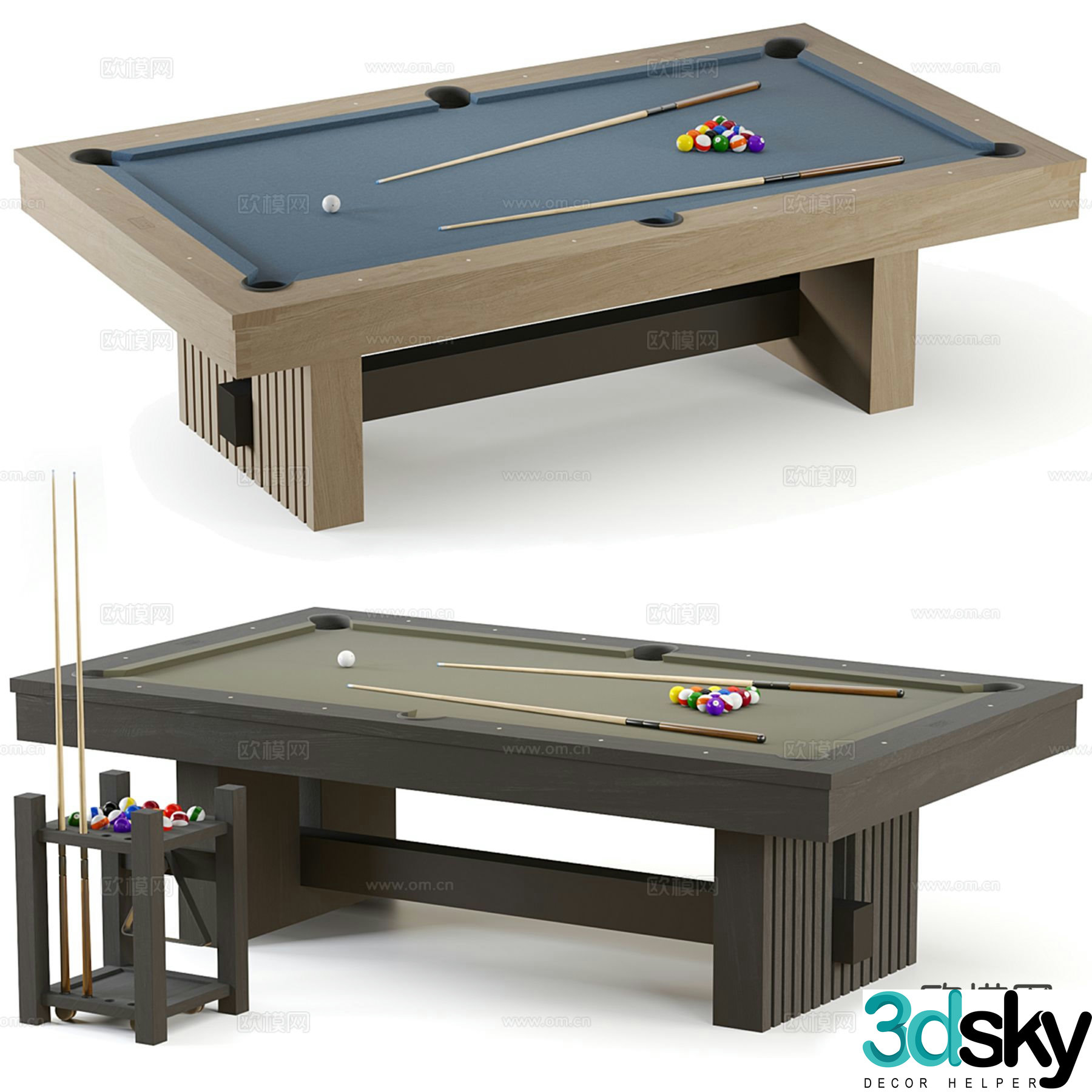 Modern billiard table 3d model
