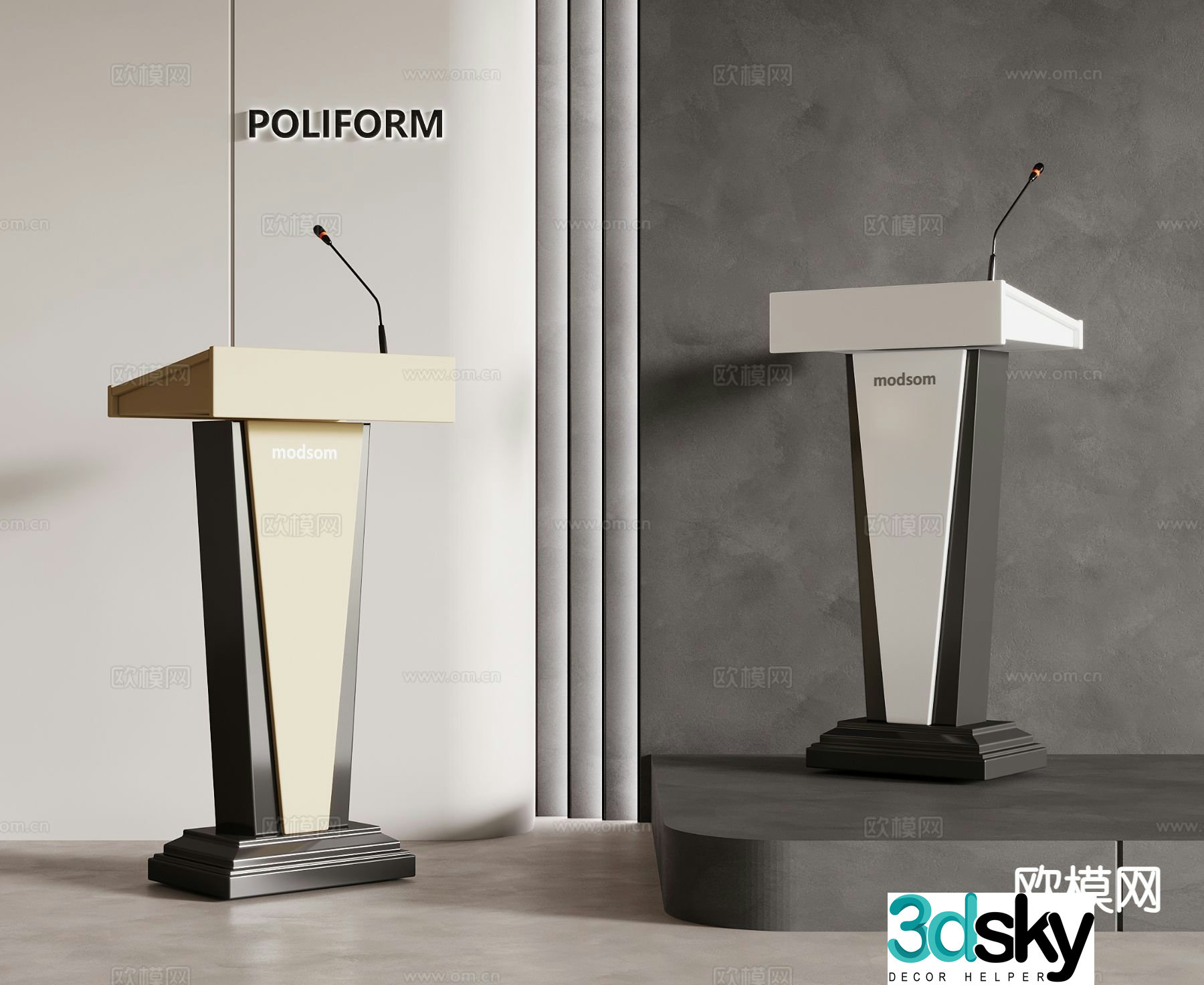 modern podium podium 3d model