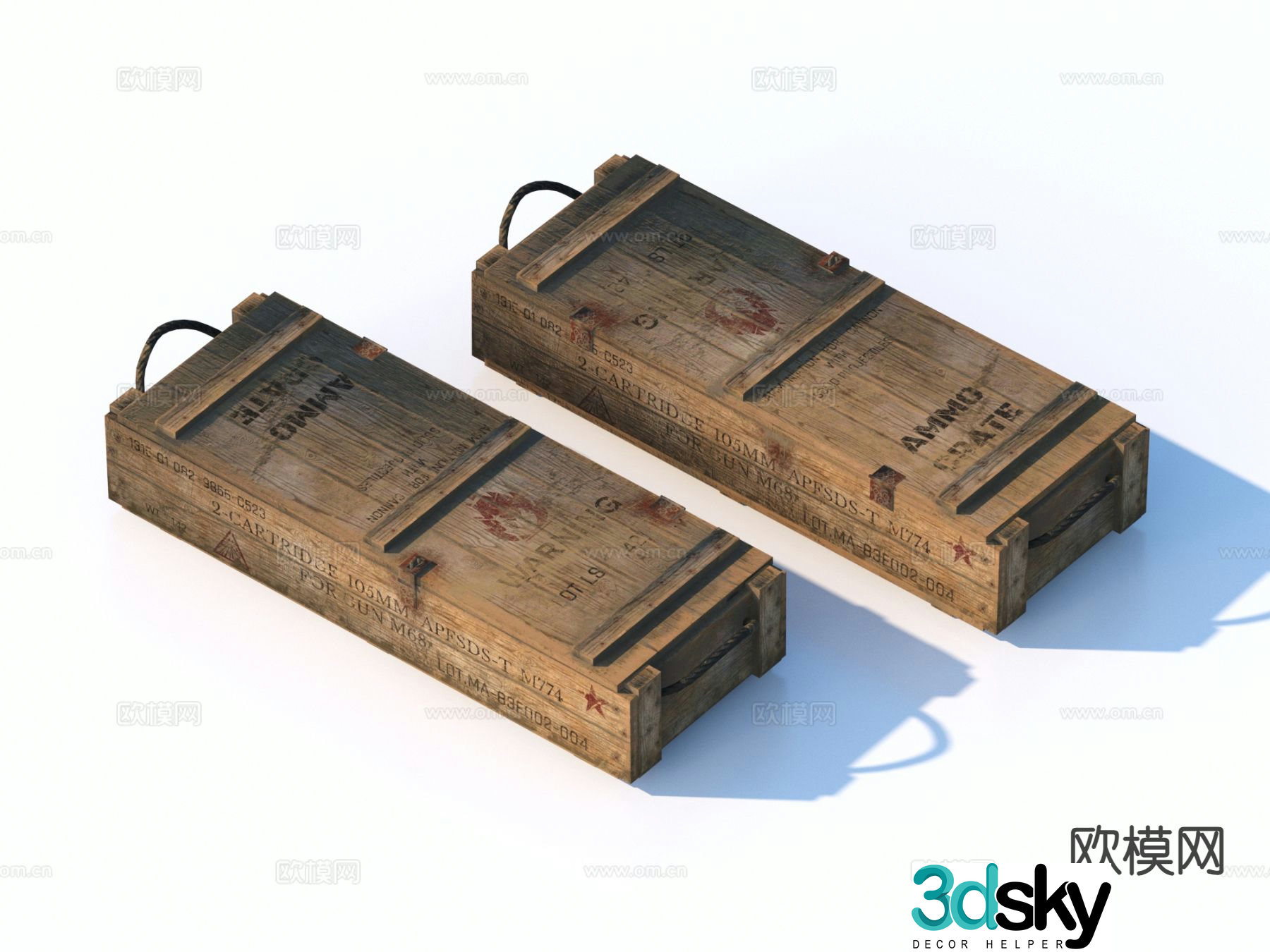 wooden box old wooden box 3d model