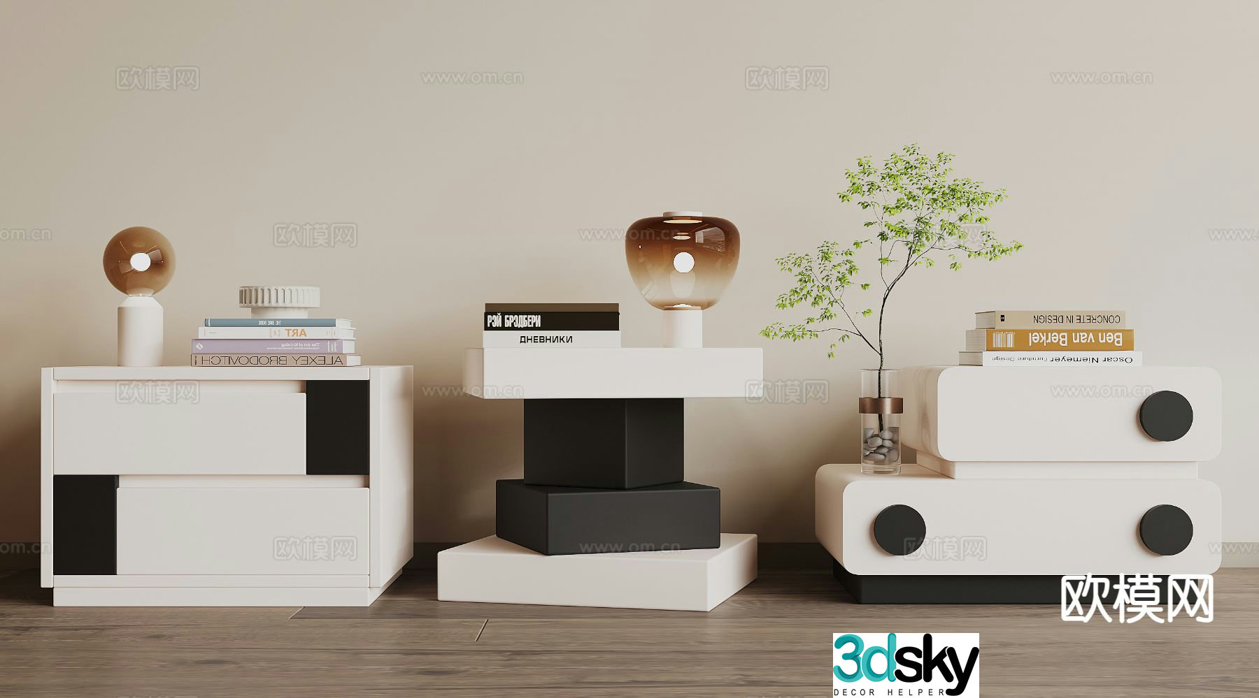 Modern bedside table 3d model