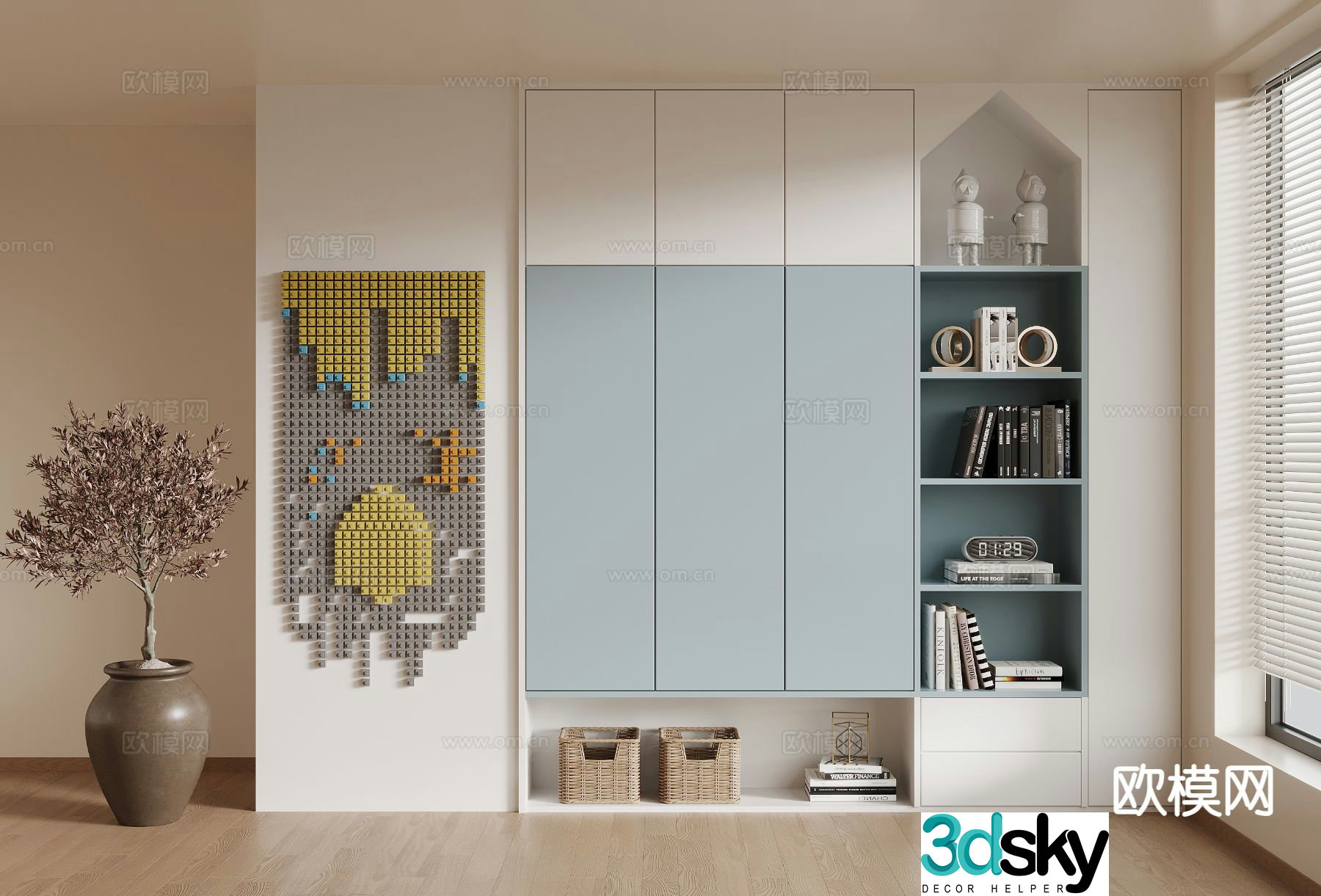 Modern children’s wardrobe 3d model