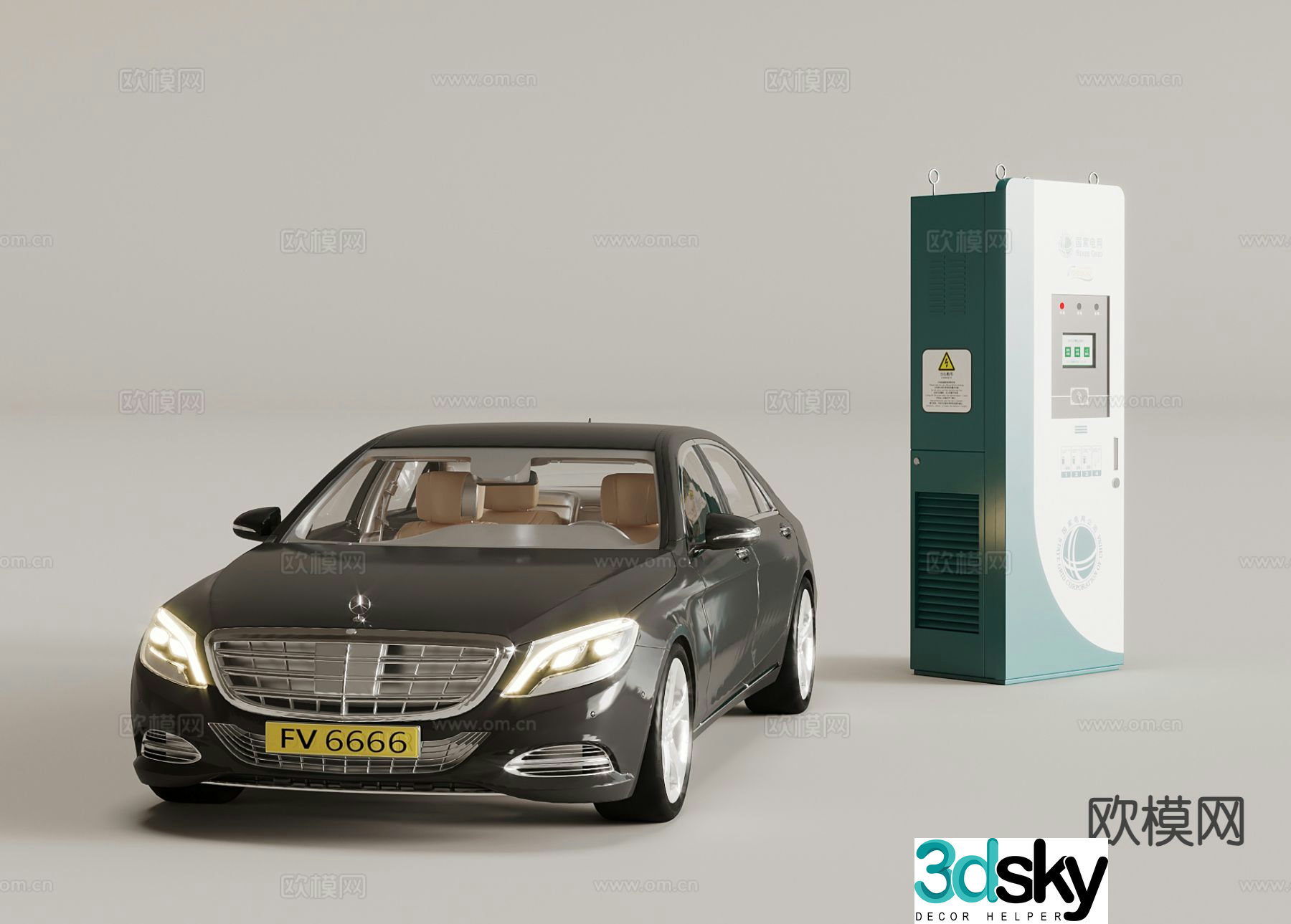 Mercedes Benz charging pile 3d model