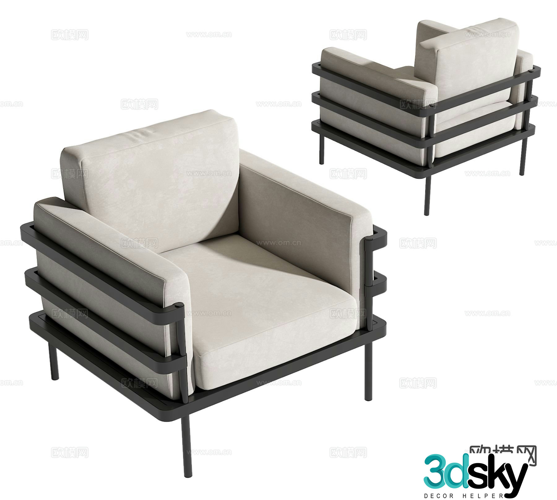Modern single sofa 3d model