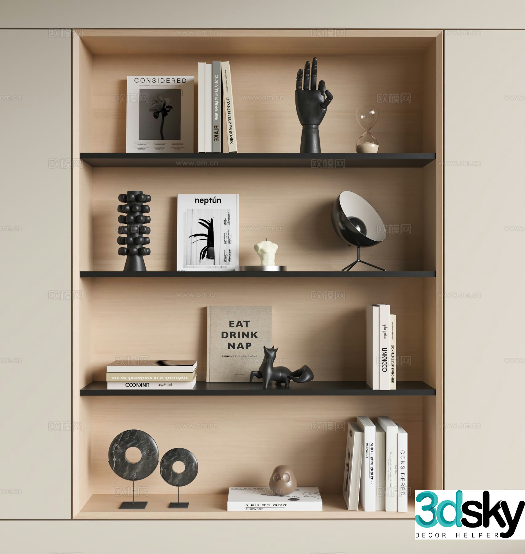 Modern decoration ornaments books desk lamp 3d model