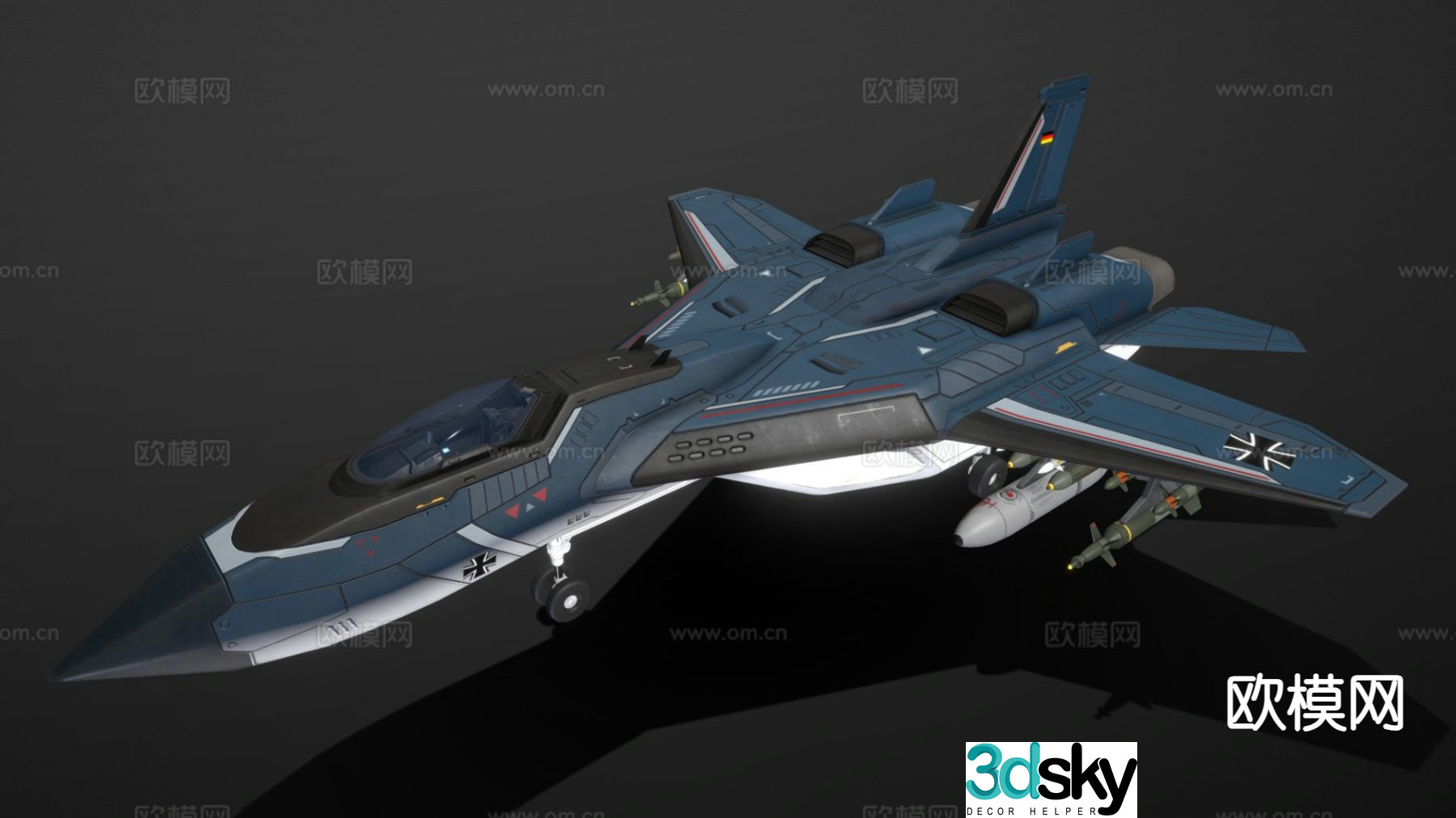 sci-fi fighter 3d model