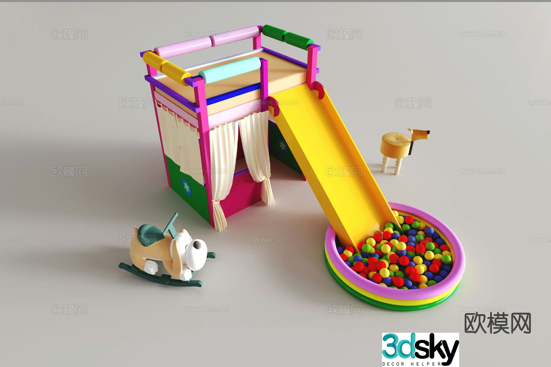 Naughty Castle Kindergarten Shopping Mall Amusement Park 3D model