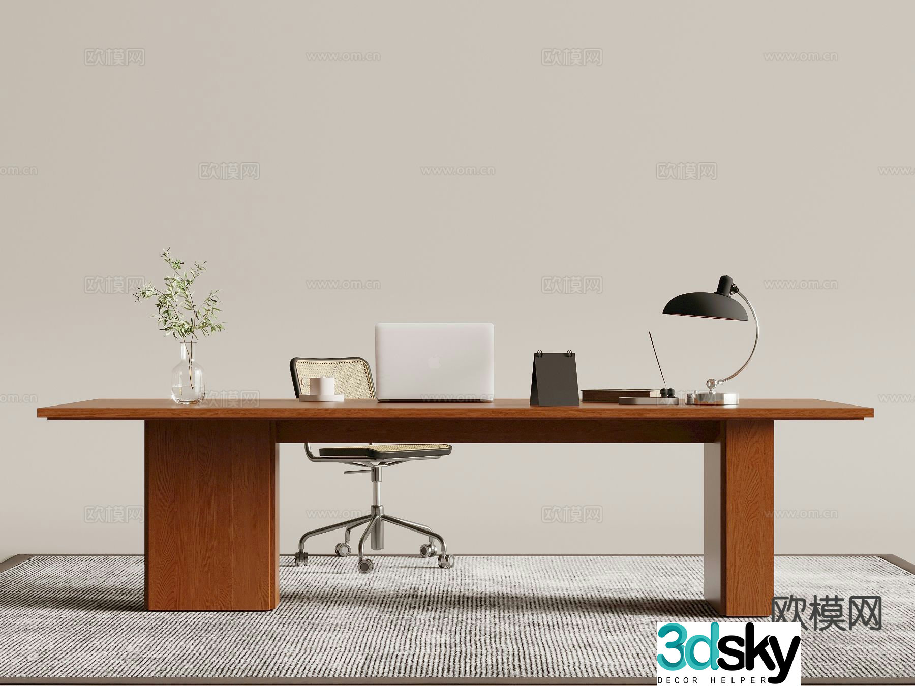 Medieval style office desk desk 3d model