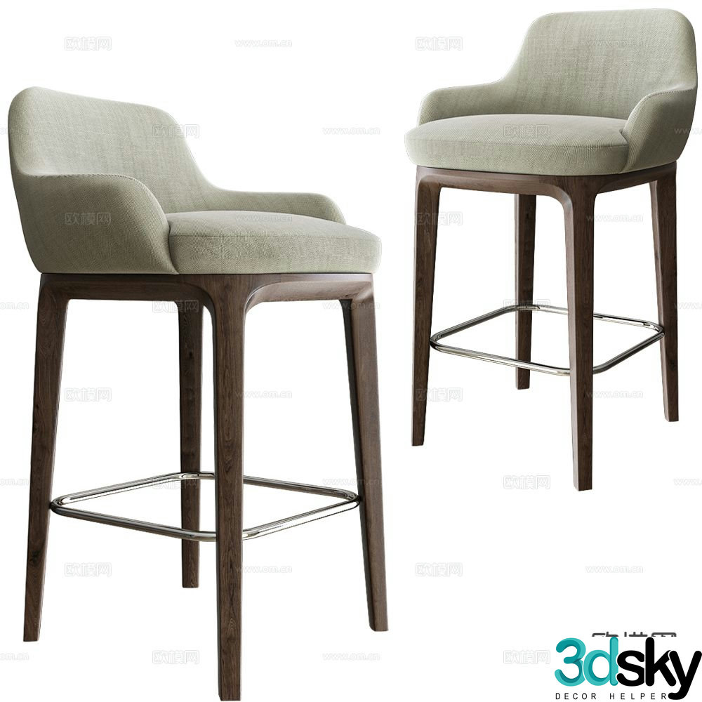 Nordic bar stool bar stool 3d model