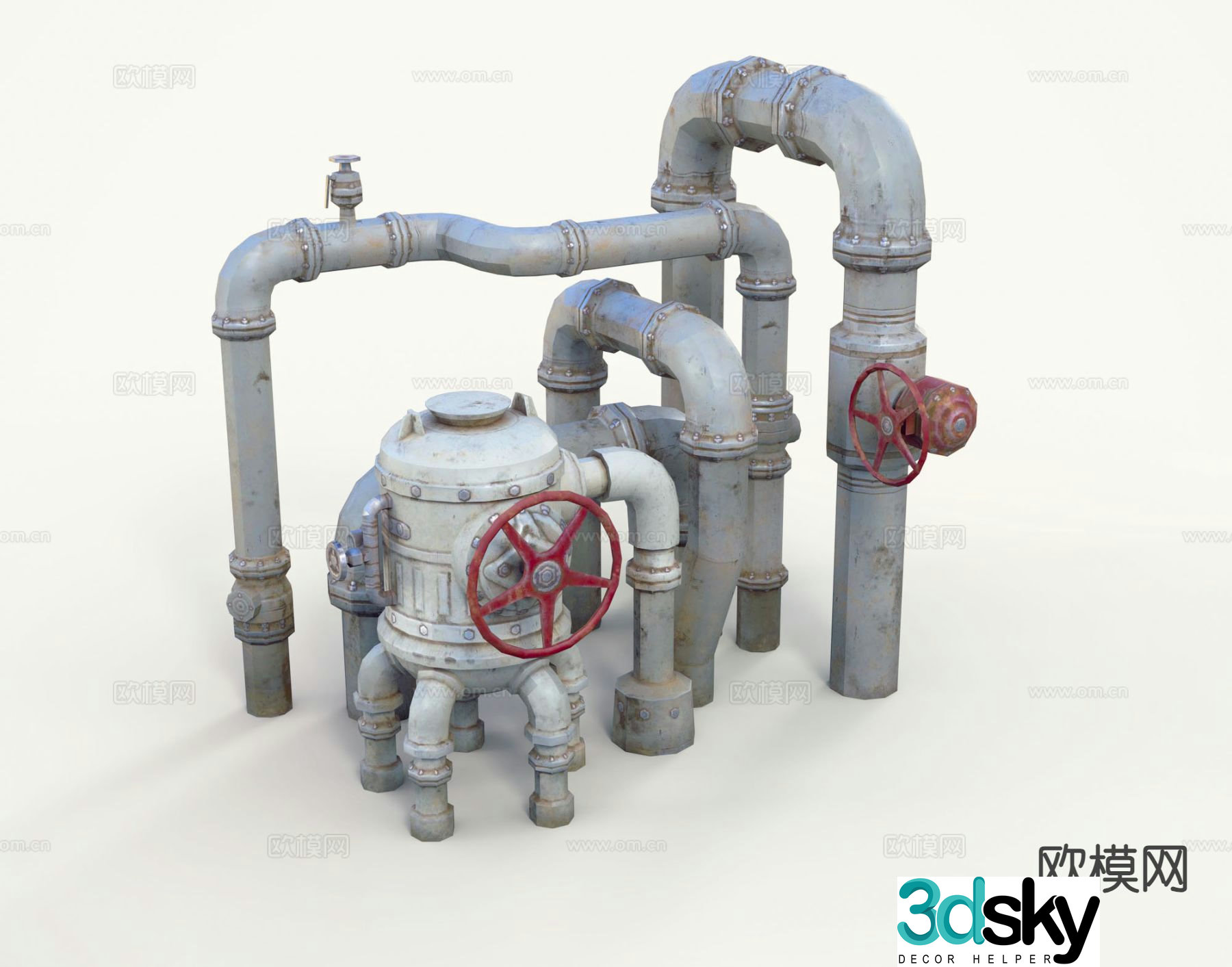 Industrial pipeline water pipe 3d model
