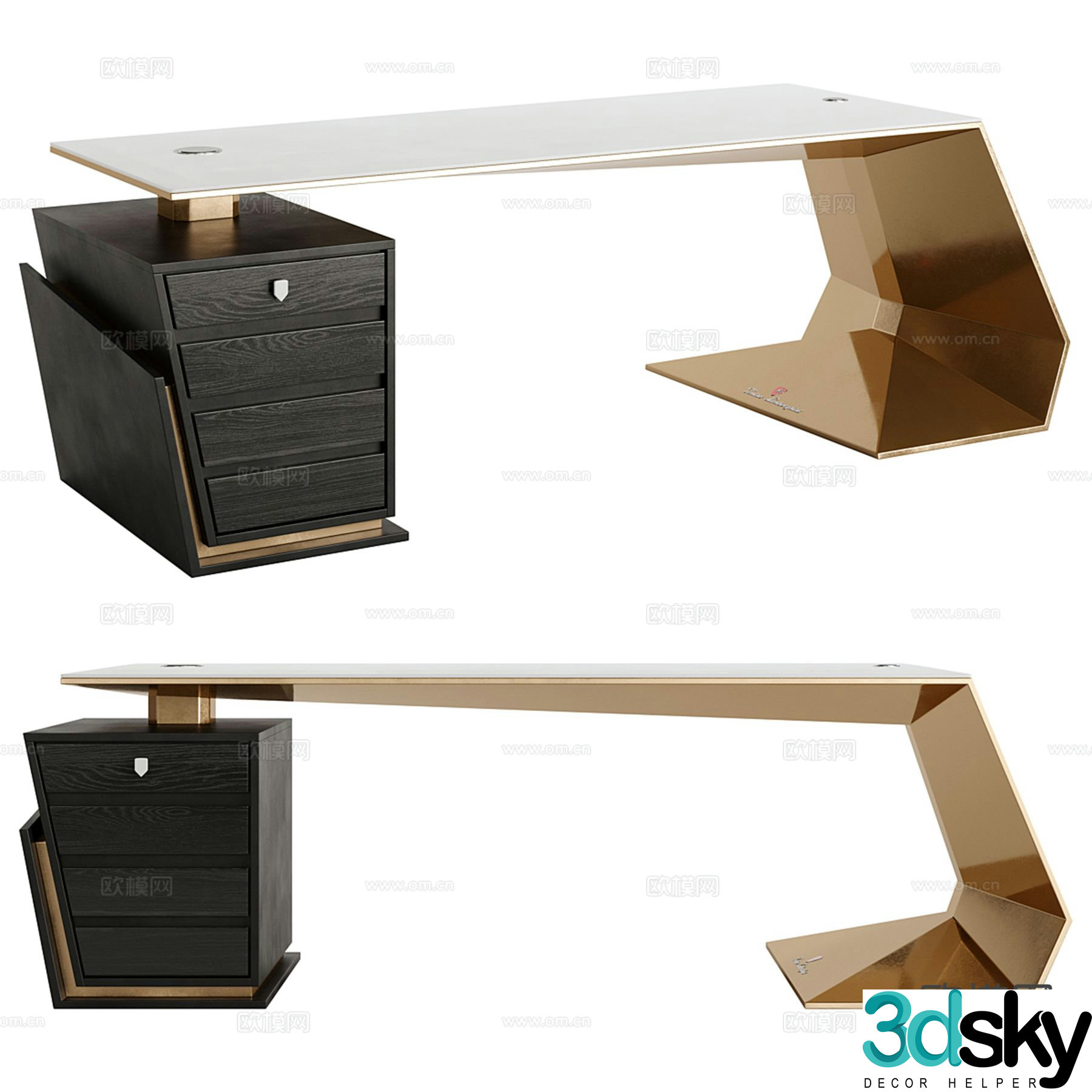 GT-GOLD Light luxury desk desk 3D model