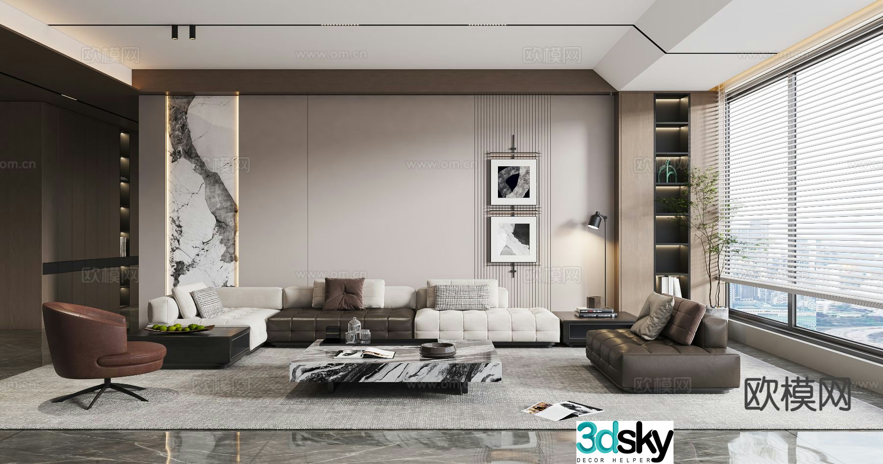 Italian living room 3d model