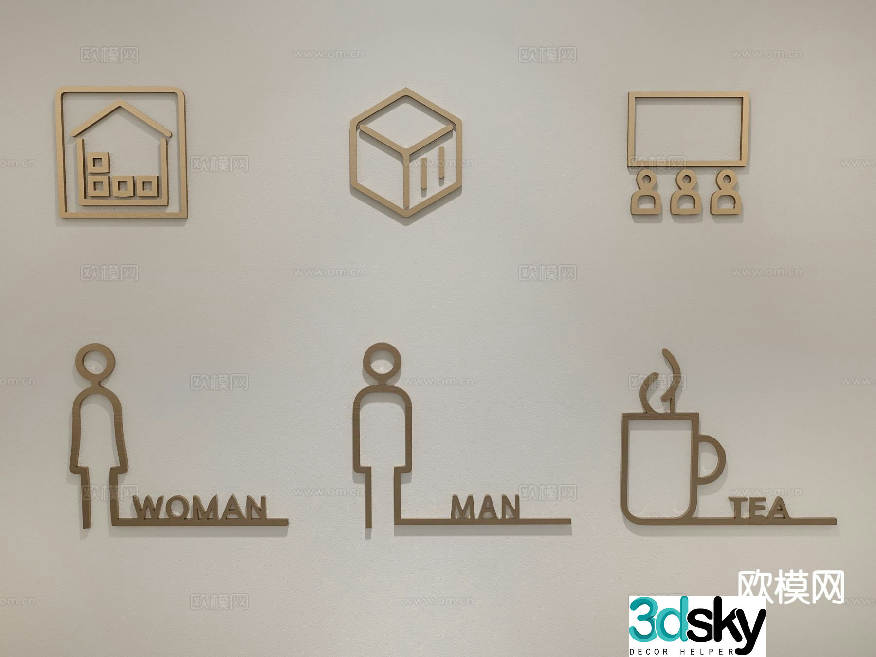Signage signage guide sign guide icon 3d model