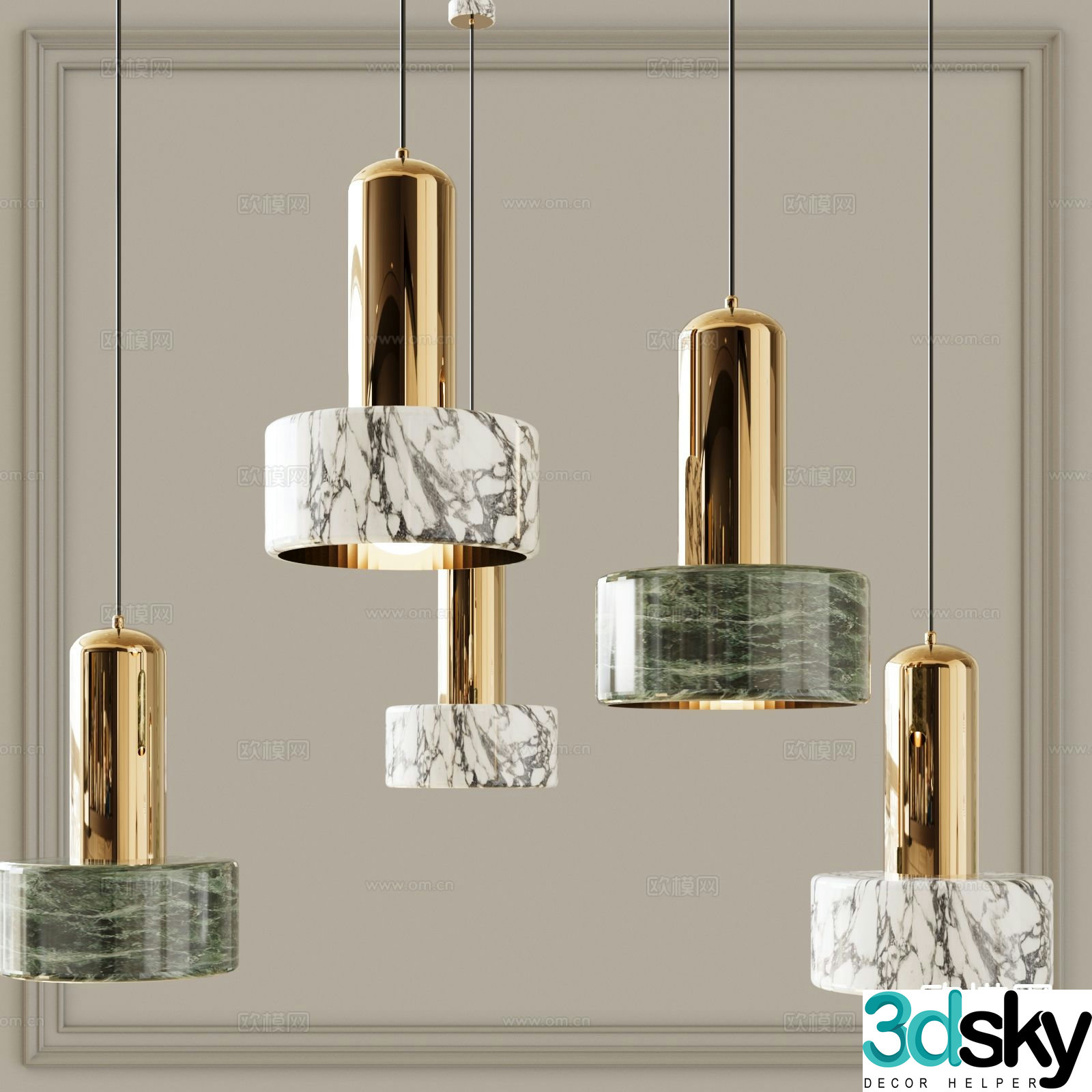 Metal chandelier 3d model