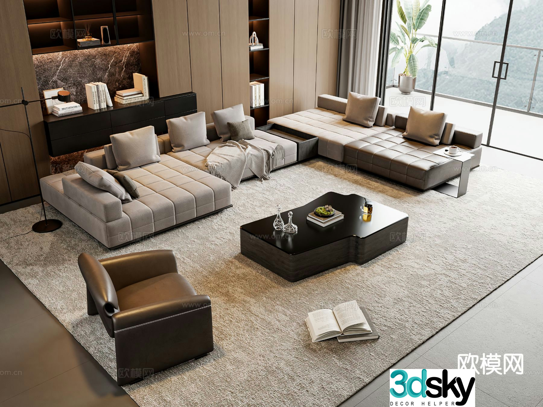 Modern sofa set 3d model