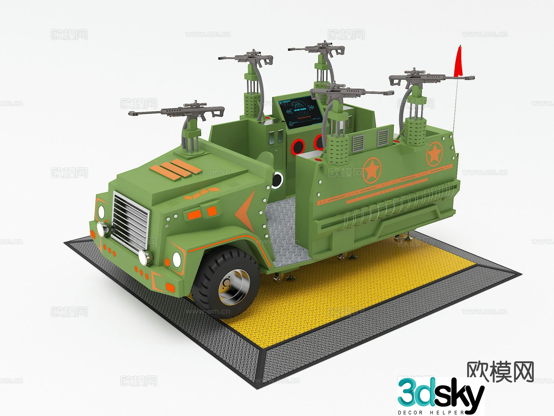 Modern fort toy car 3d model