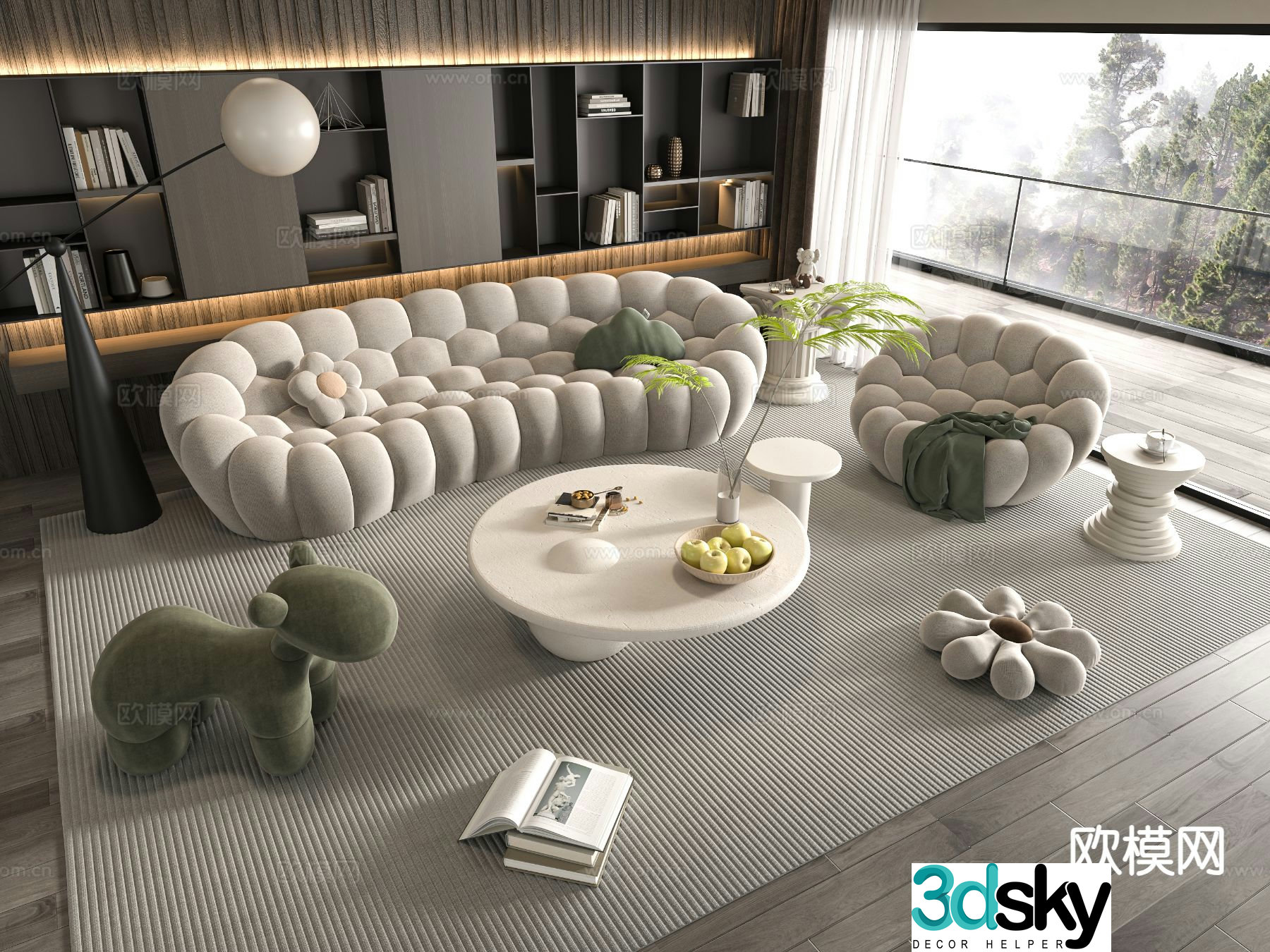 French sofa set 3d model