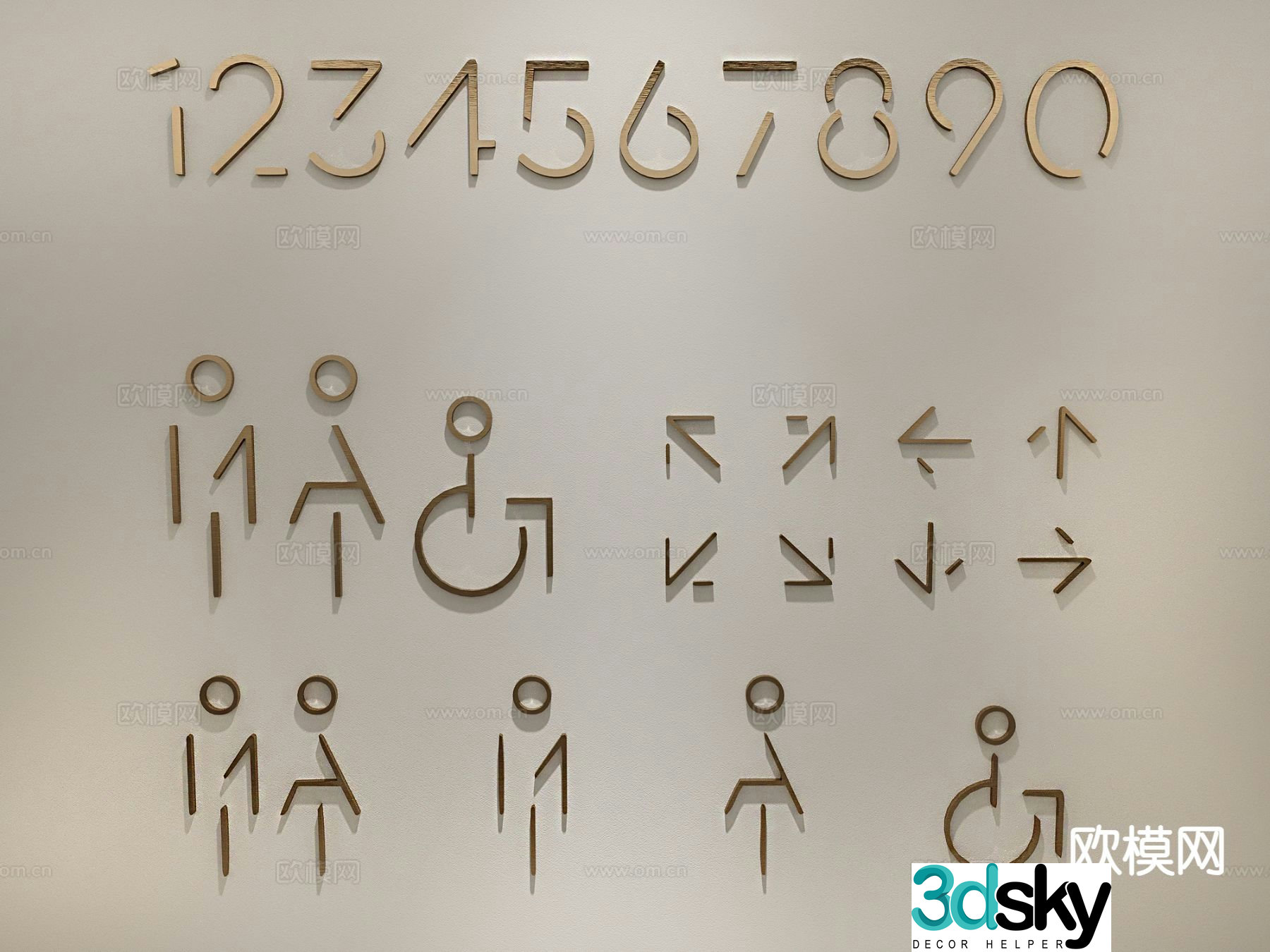 Signage signage guide sign guide icon 3d model
