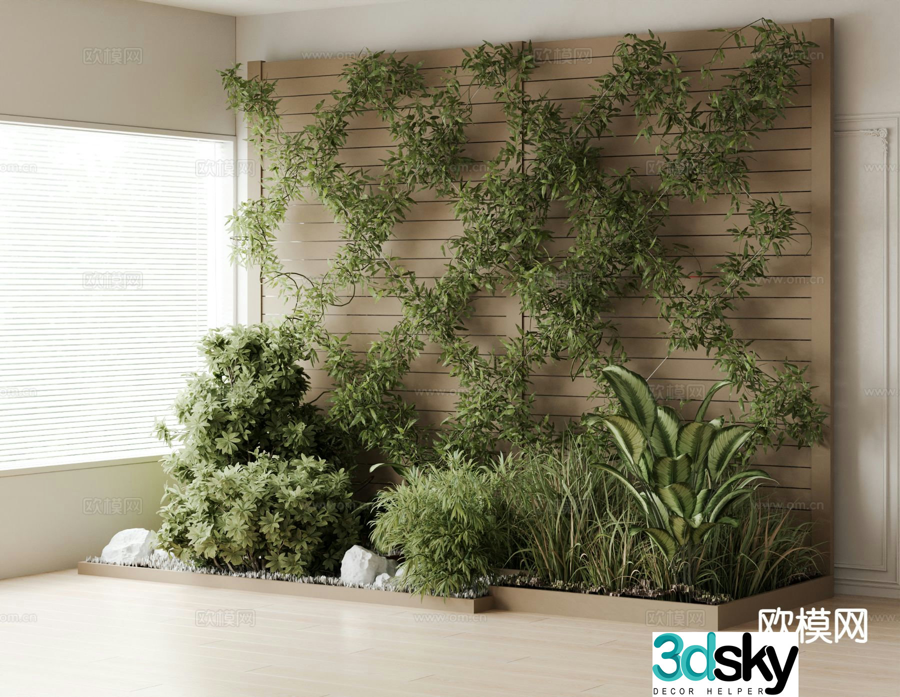 Plant pile indoor landscaping micro-terrain 3d model