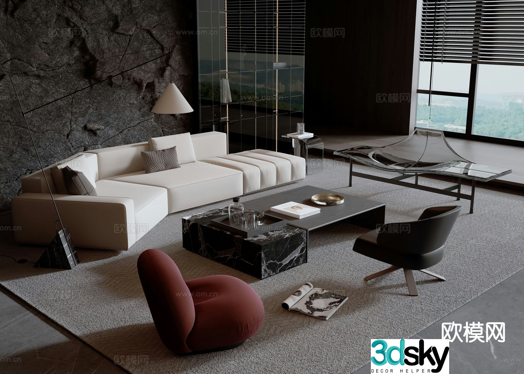 Modern sofa set 3d model