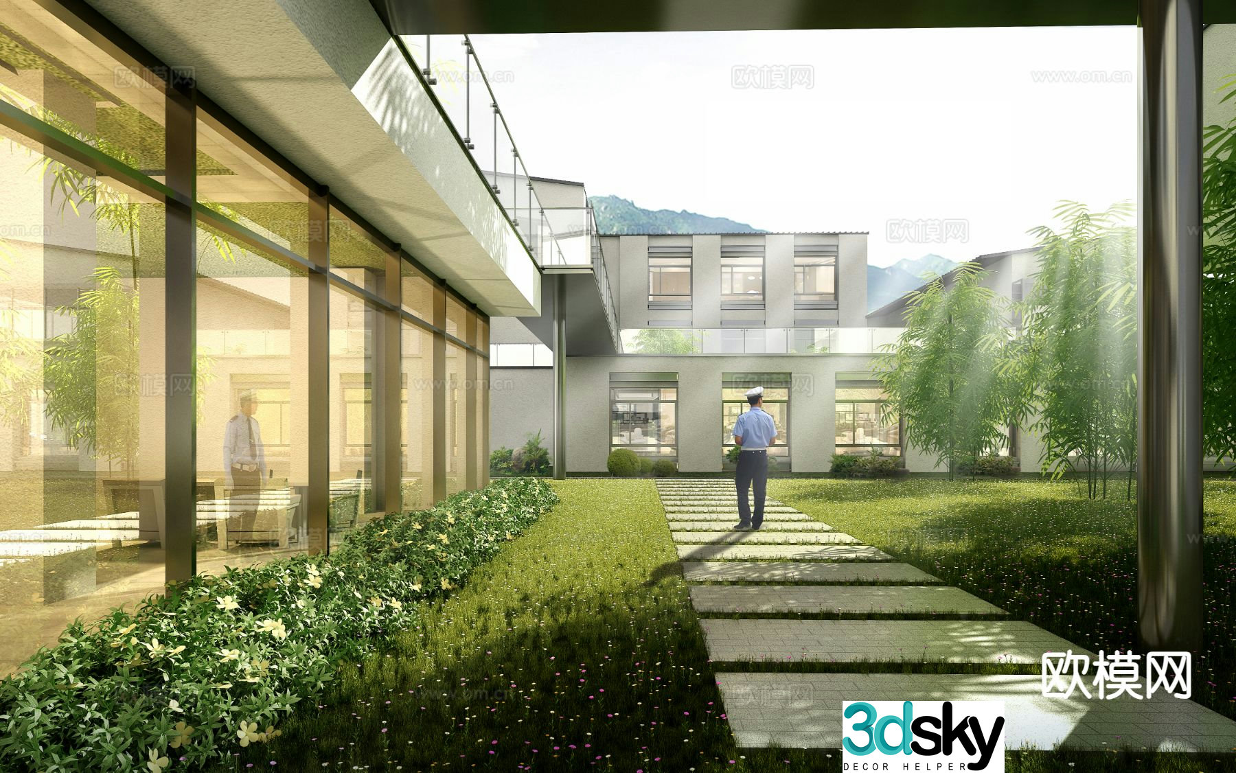 Modern courtyard landscape garden landscape 3d model