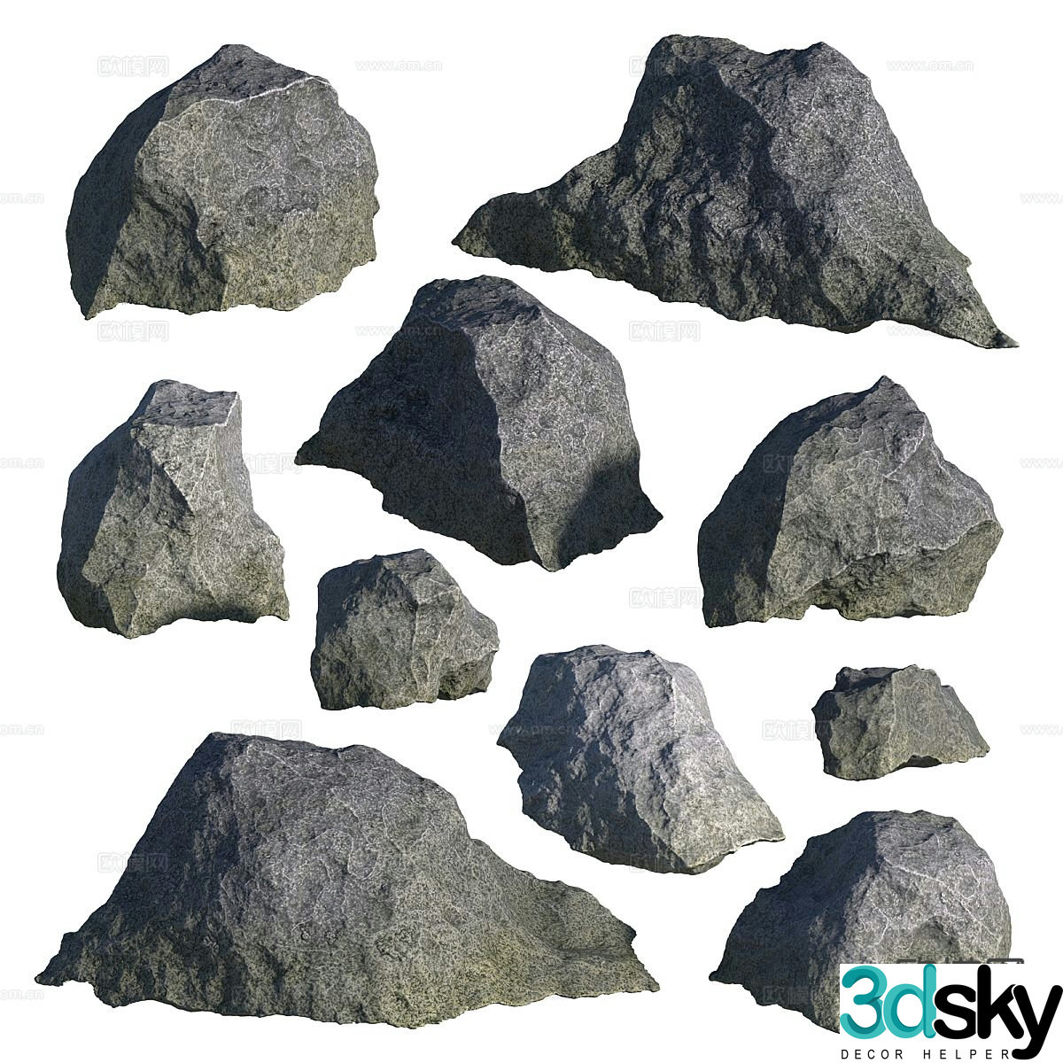 modern stone rough stone landscape stone 3d model