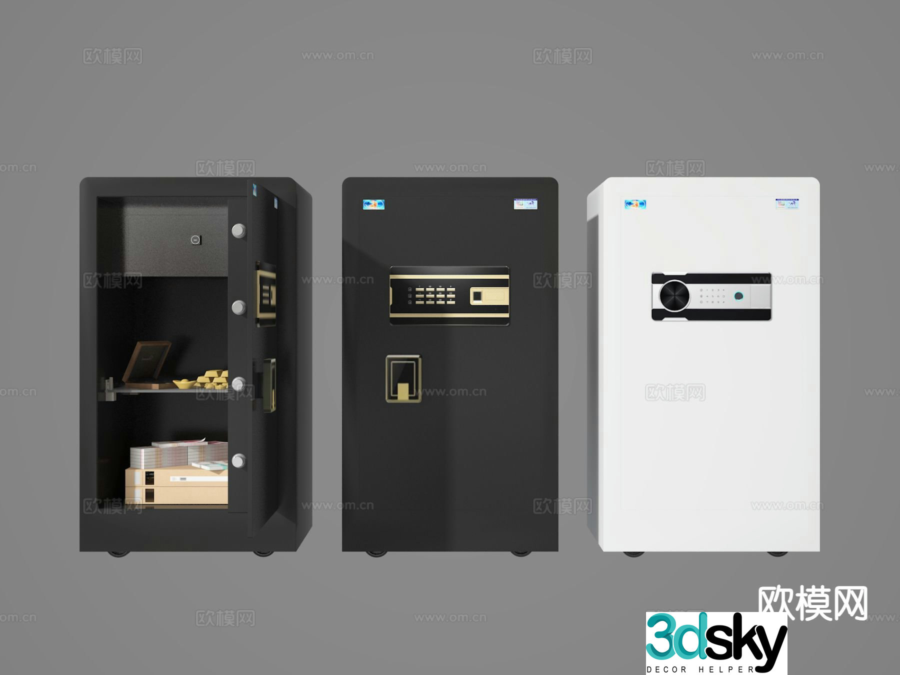 modern safe safe password cabinet 3d model