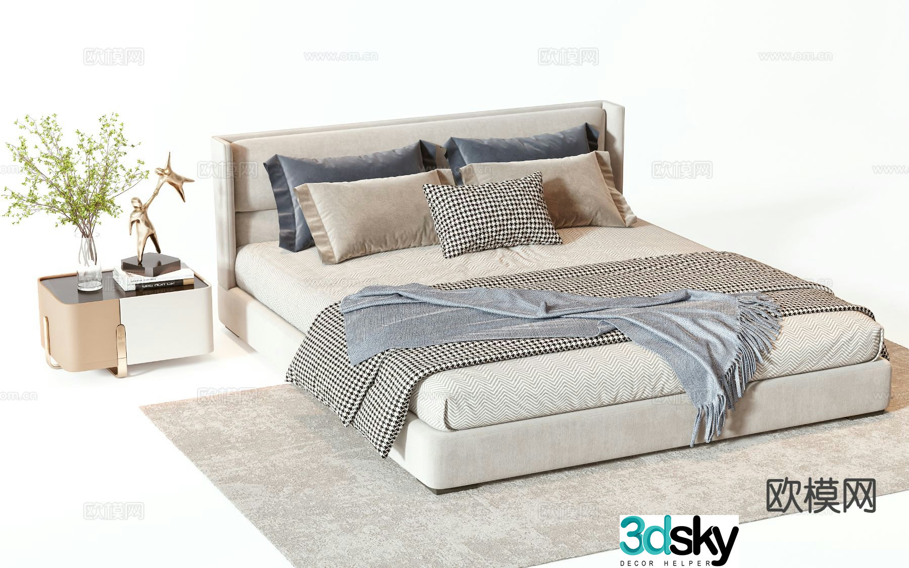 Double bed 3d model