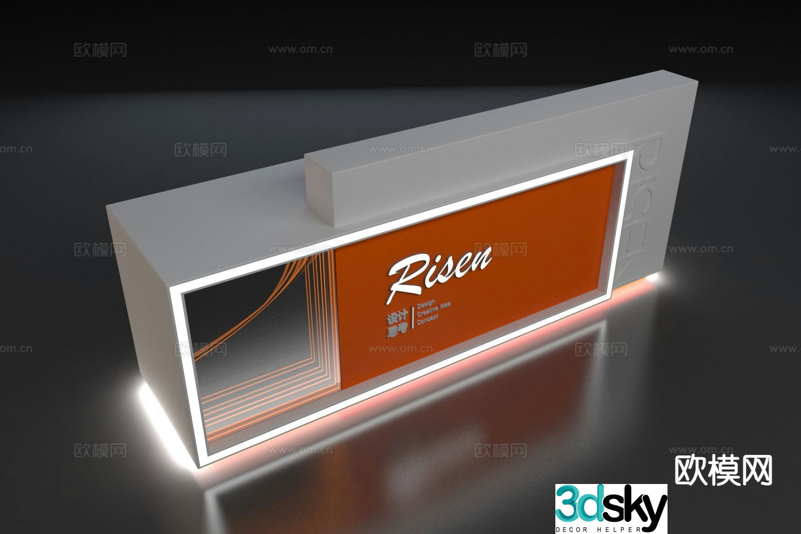 Front desk service desk information desk reception desk 3d model