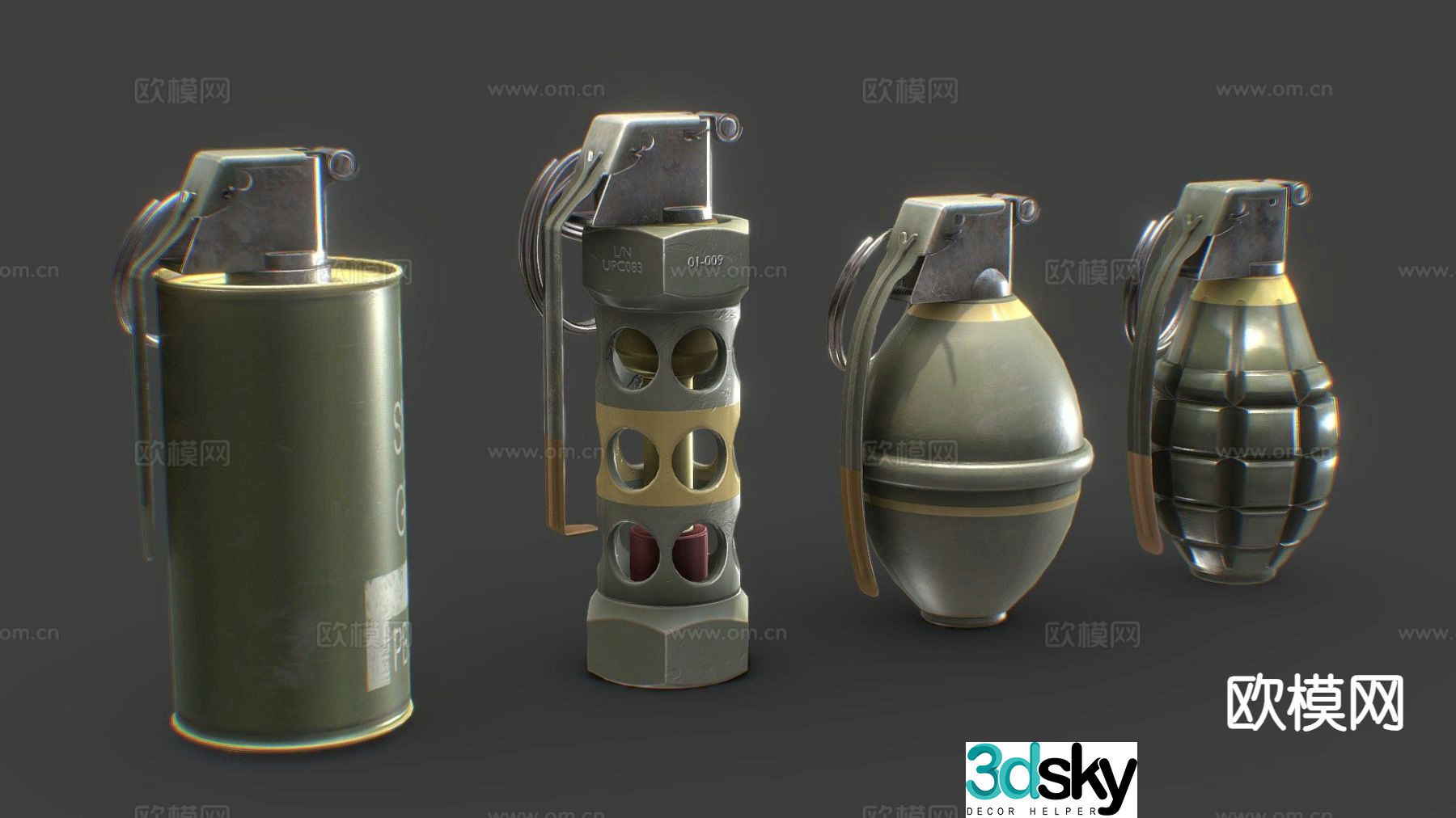 Modern grenade 3d model