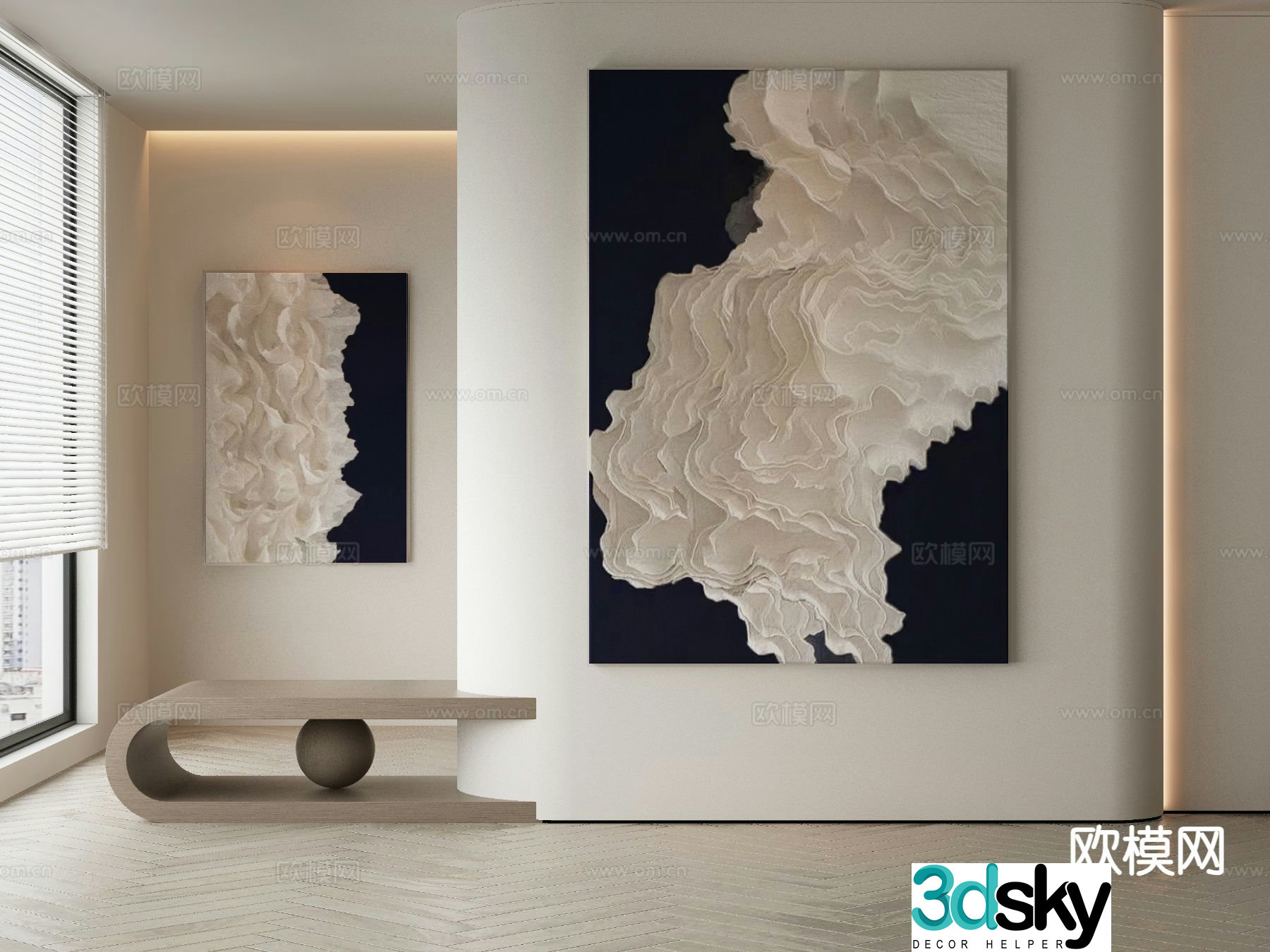 Modern decorative painting hanging painting 3d model