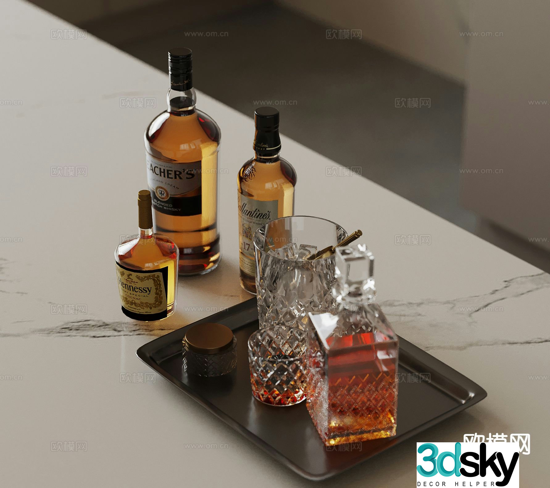 Modern wine utensils wine glass 3d model