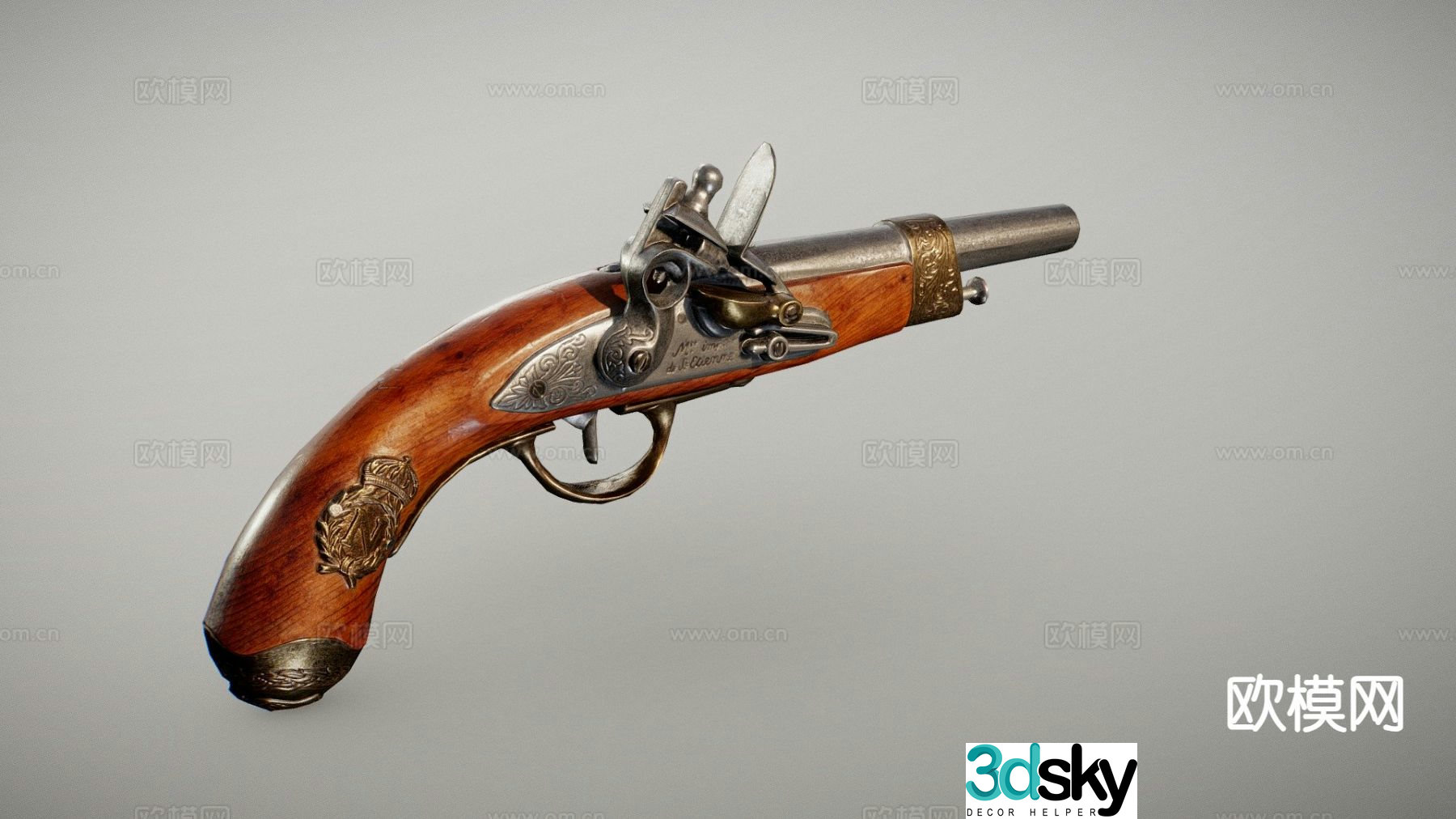 Modern powder gun shotgun 3d model