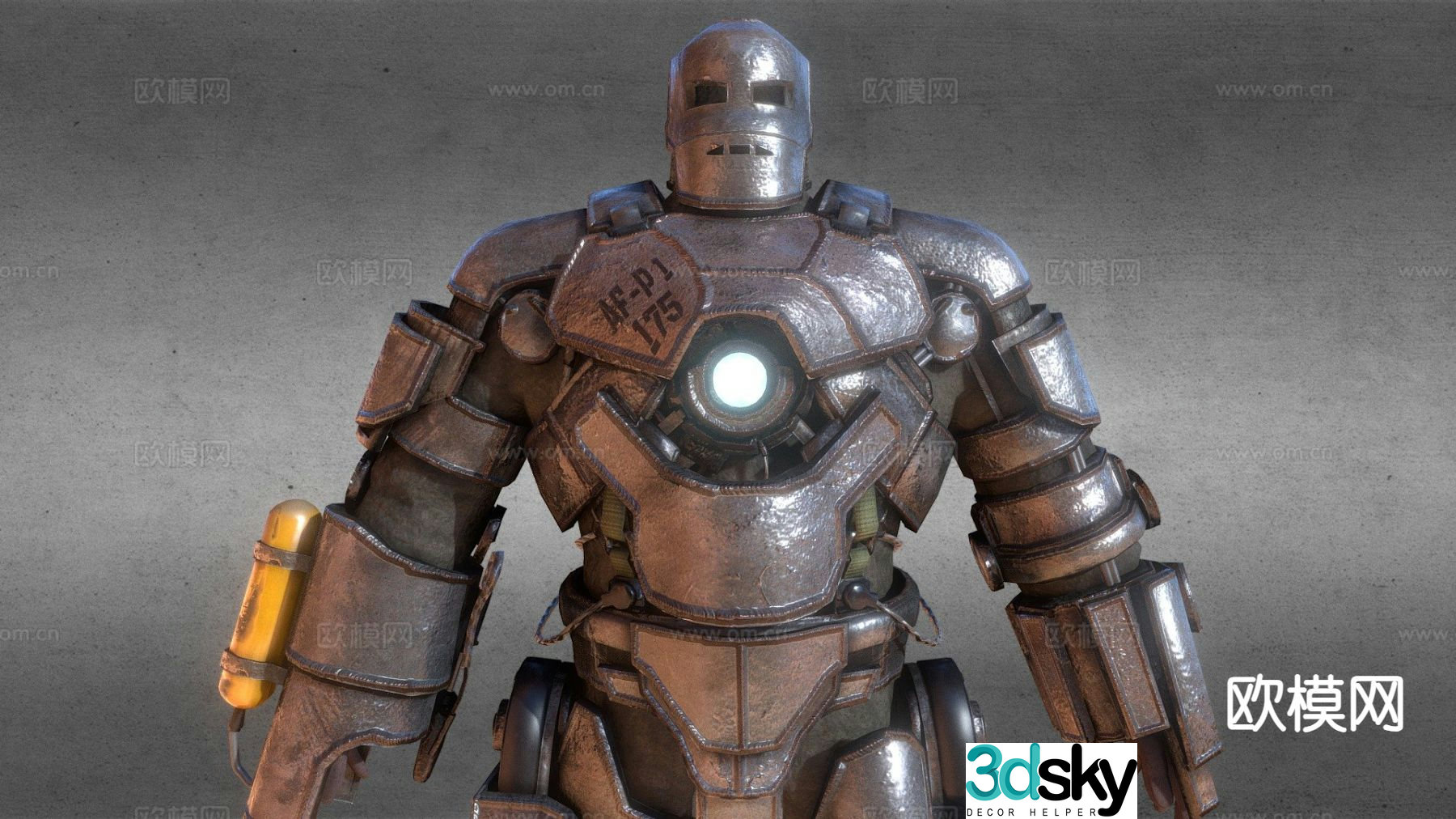 Modern steel robot 3d model