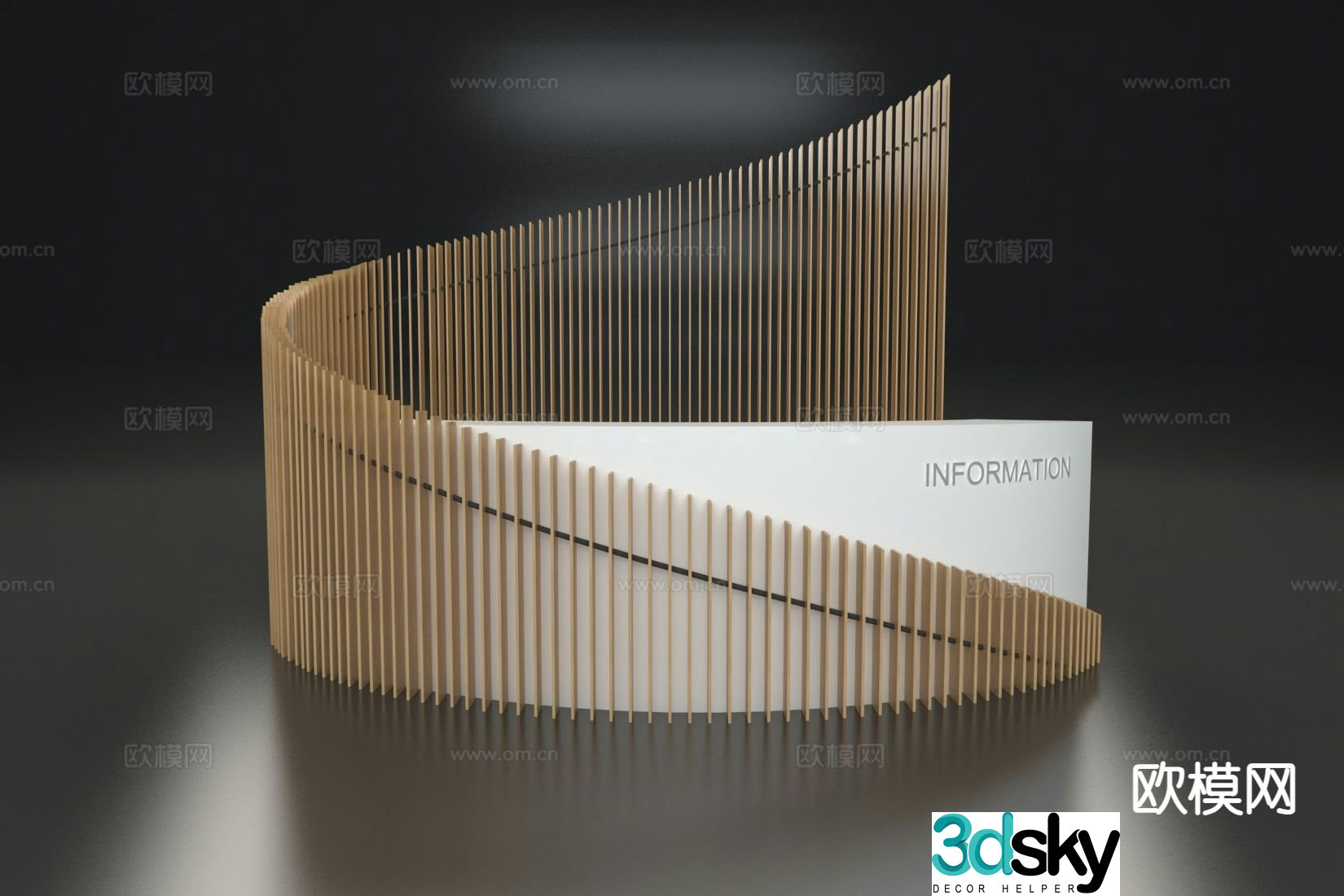 Front desk service desk reception desk 3d model