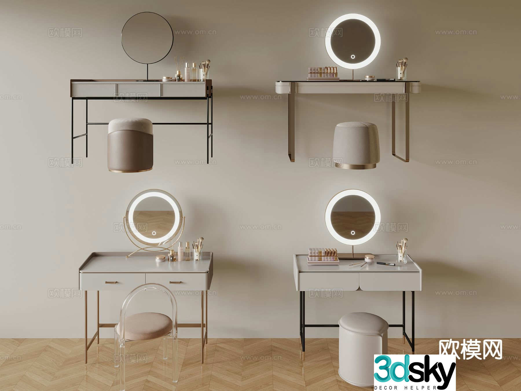 modern dressing table dressing table 3d model