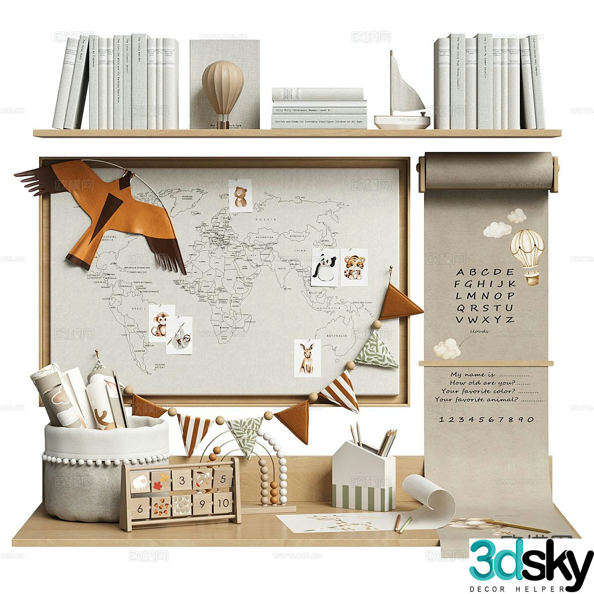 Modern children’s products books picture books 3d model