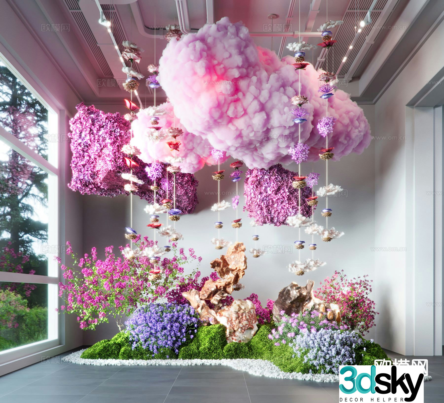 Indoor device landscaping cloud landscaping 3D model