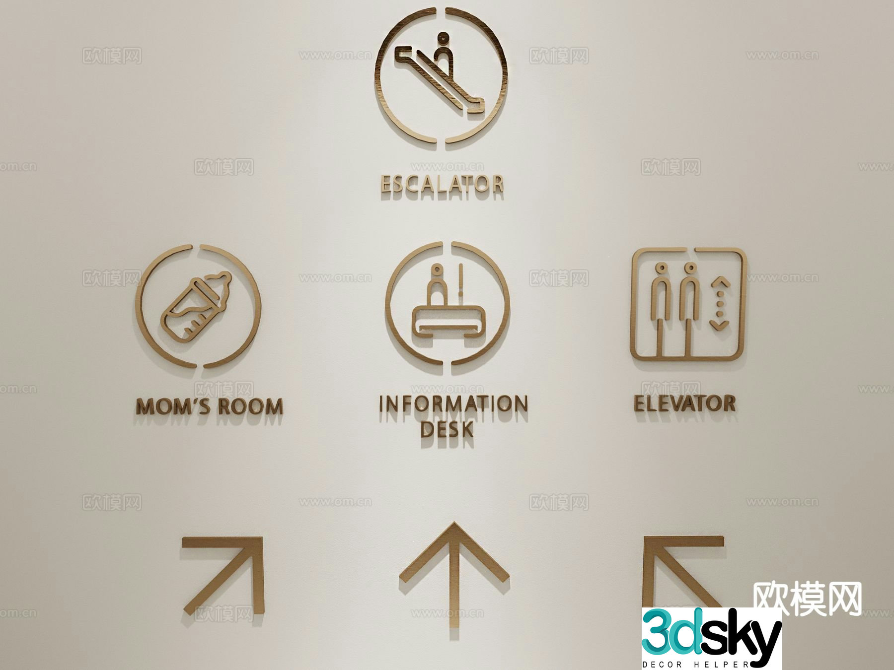 Signage signage guide sign guide icon 3d model