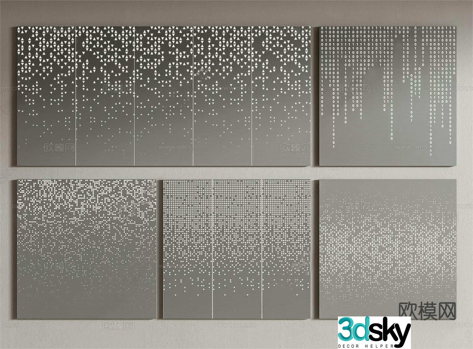 Modern perforated plate Punching plate 3d model