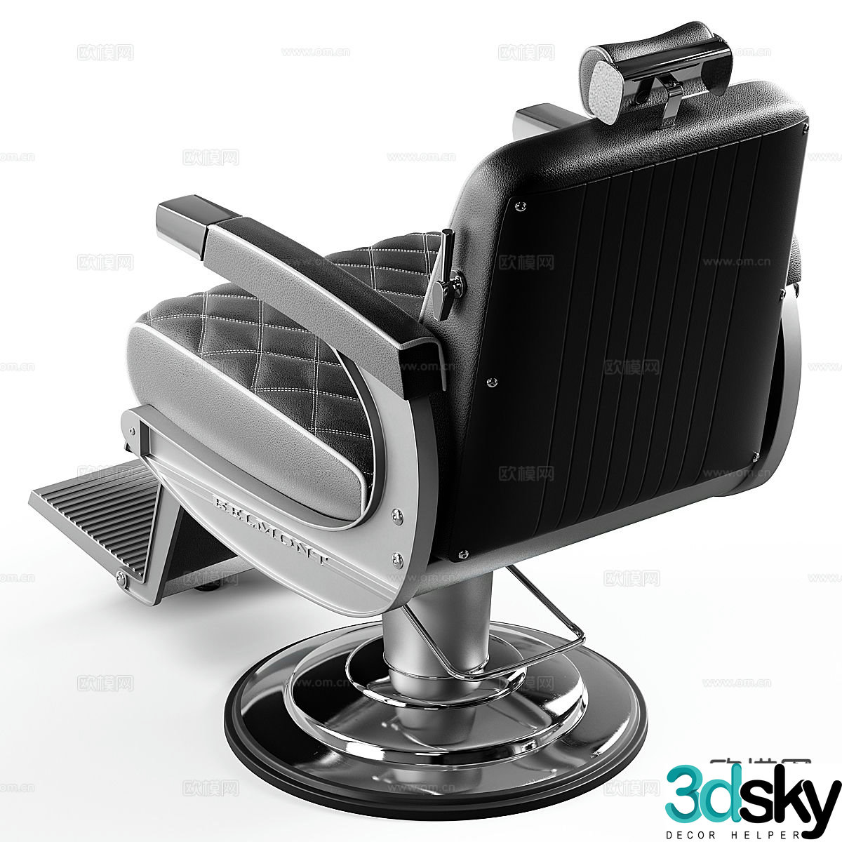 Modern leather barber chair 3d model