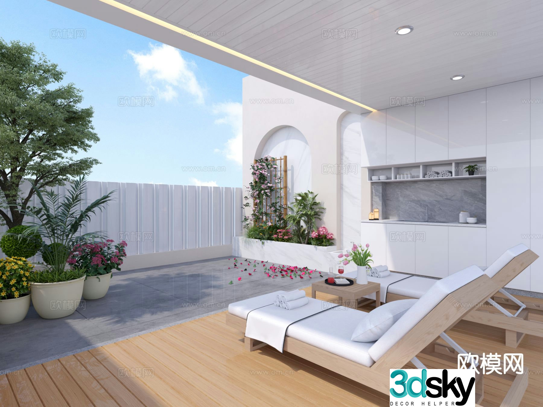 Modern courtyard landscape garden landscape 3d model