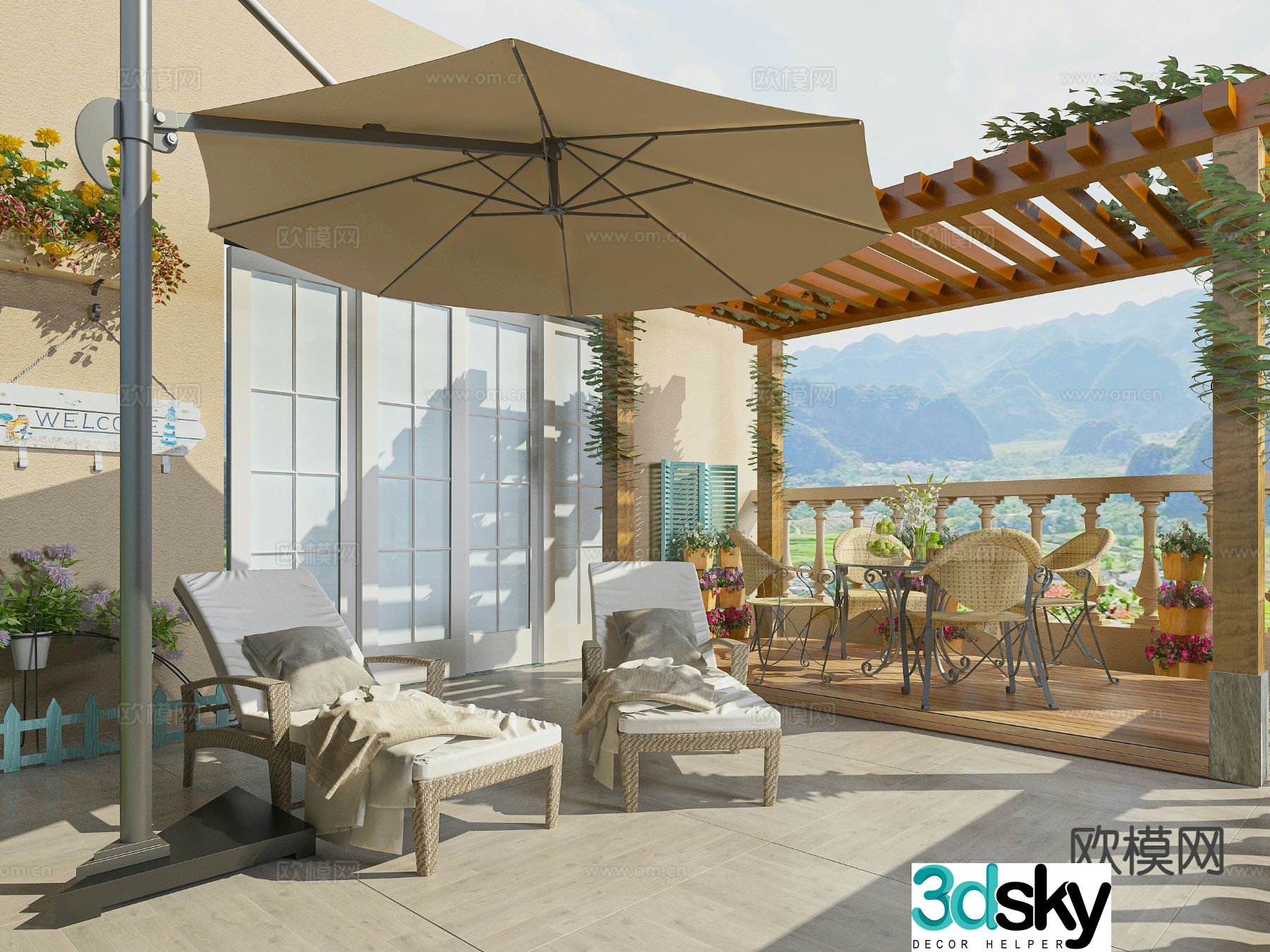 Modern courtyard landscape garden landscape 3d model